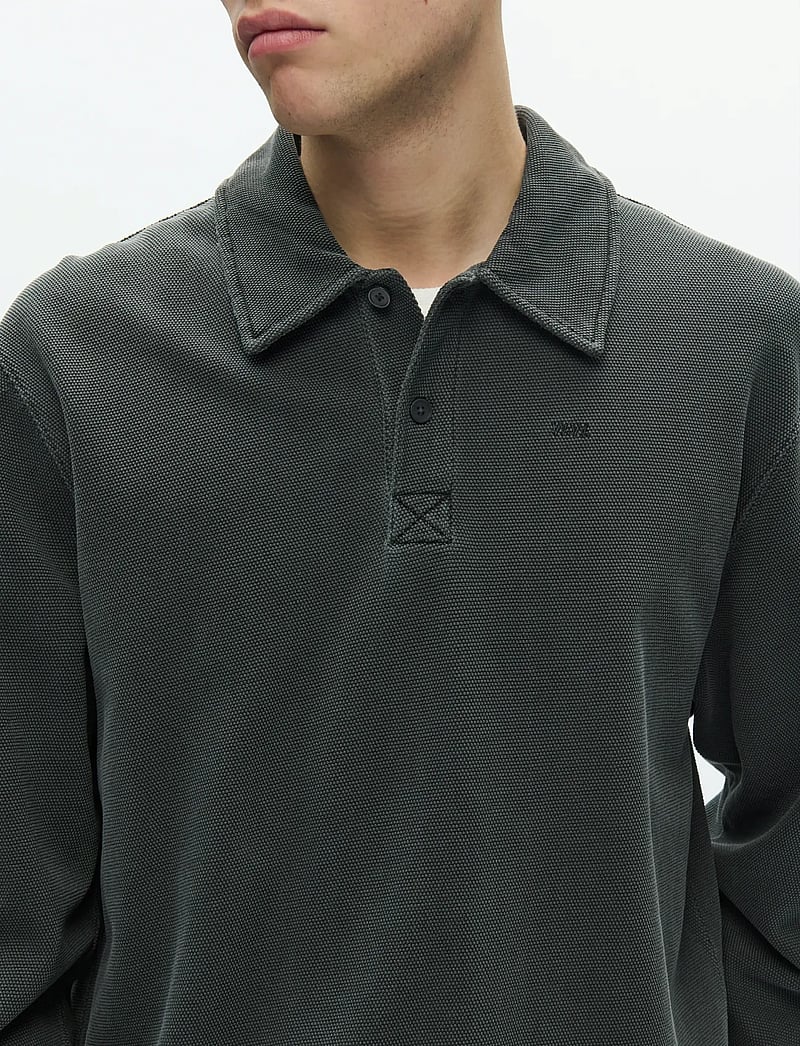 WOOD WOOD - WWThiago polo 25395 - långärmade pikéer - washed black - 4