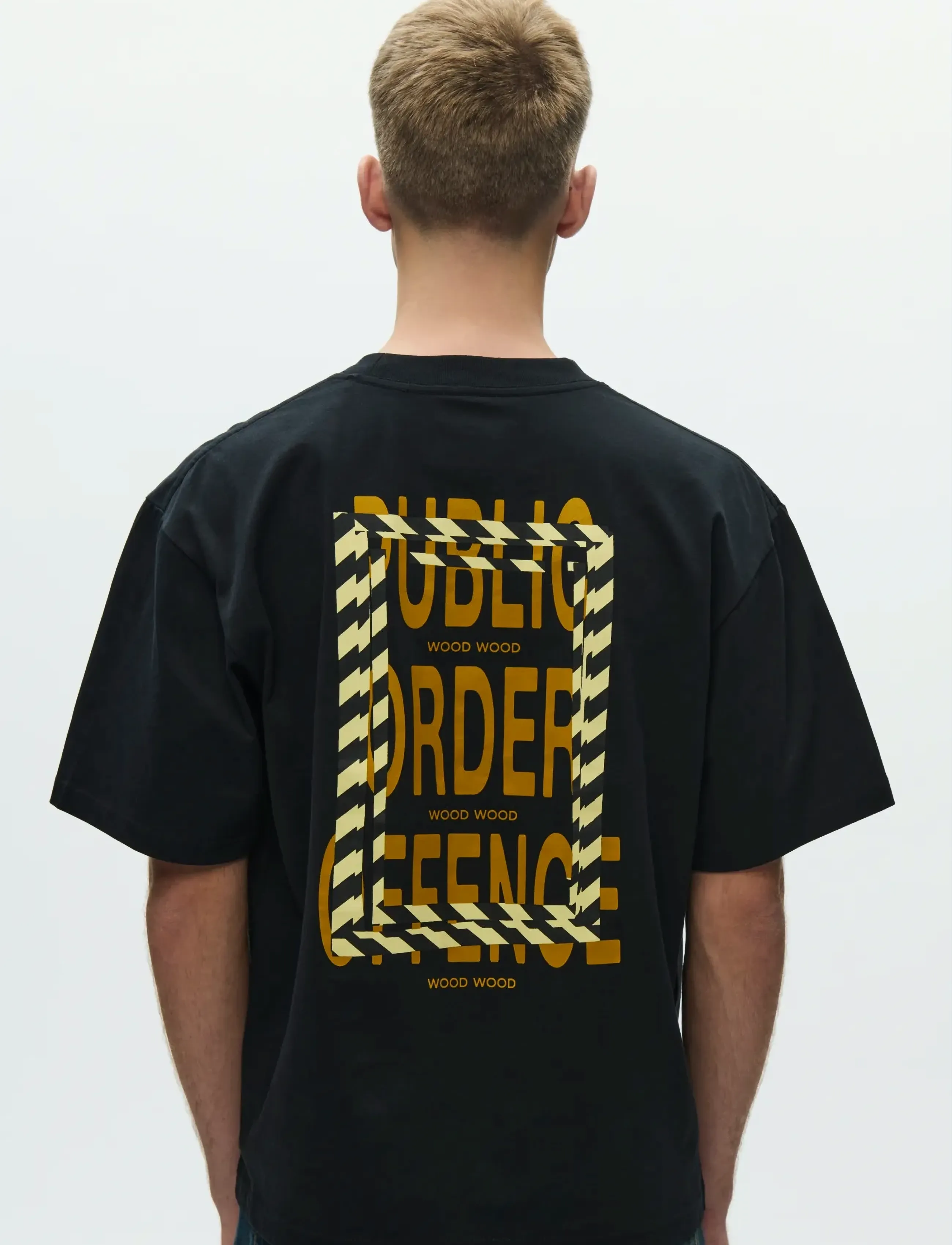 WOOD WOOD Wwgary Tee Public Order 25220, XS, Black, T-Shirts > Kortærmede, Herre