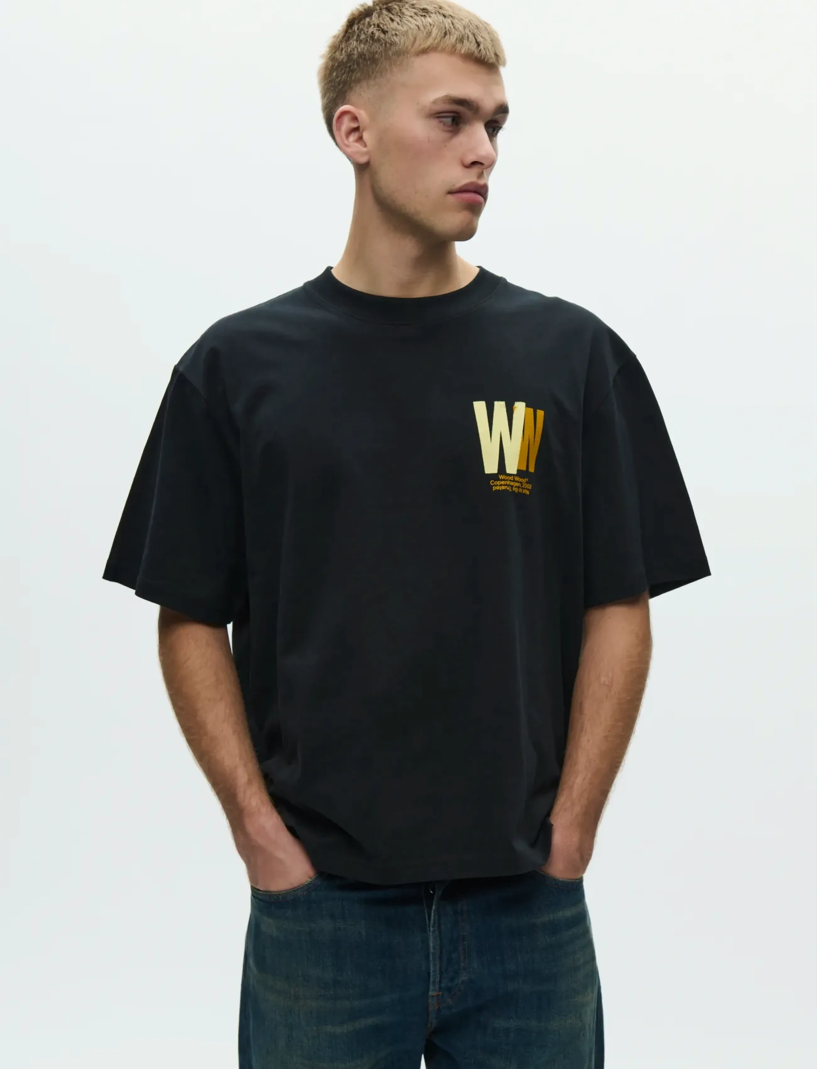 WOOD WOOD - WWGary tee public order 25220 - kurzärmelig - black - 4