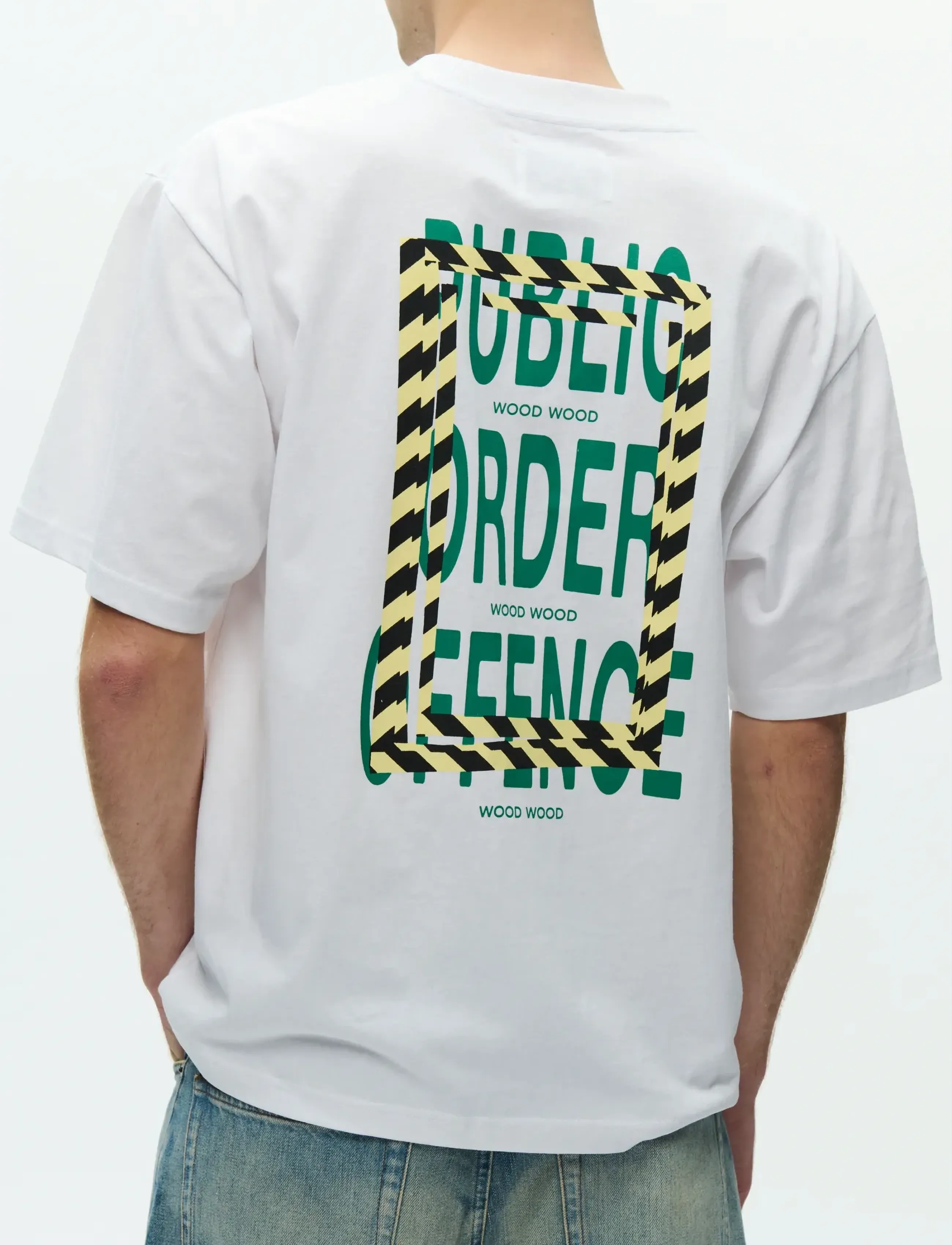 WOOD WOOD Wwgary Tee Public Order 25220, Mænd, Kortærmet T-Shirt, Hvid, Str: XS