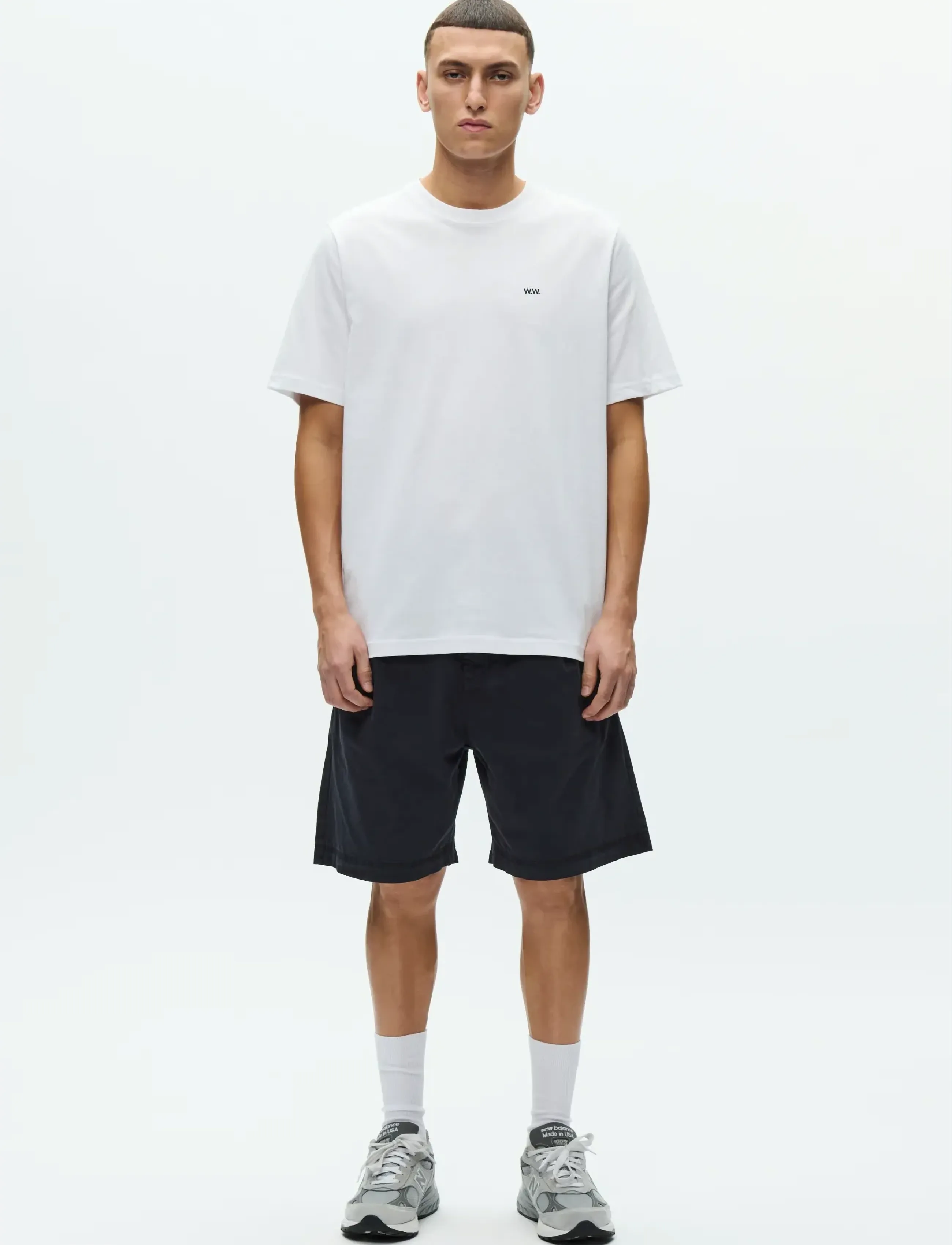 WOOD WOOD - WWBobby tee library 25220 - kortærmede t-shirts - bright white - 2