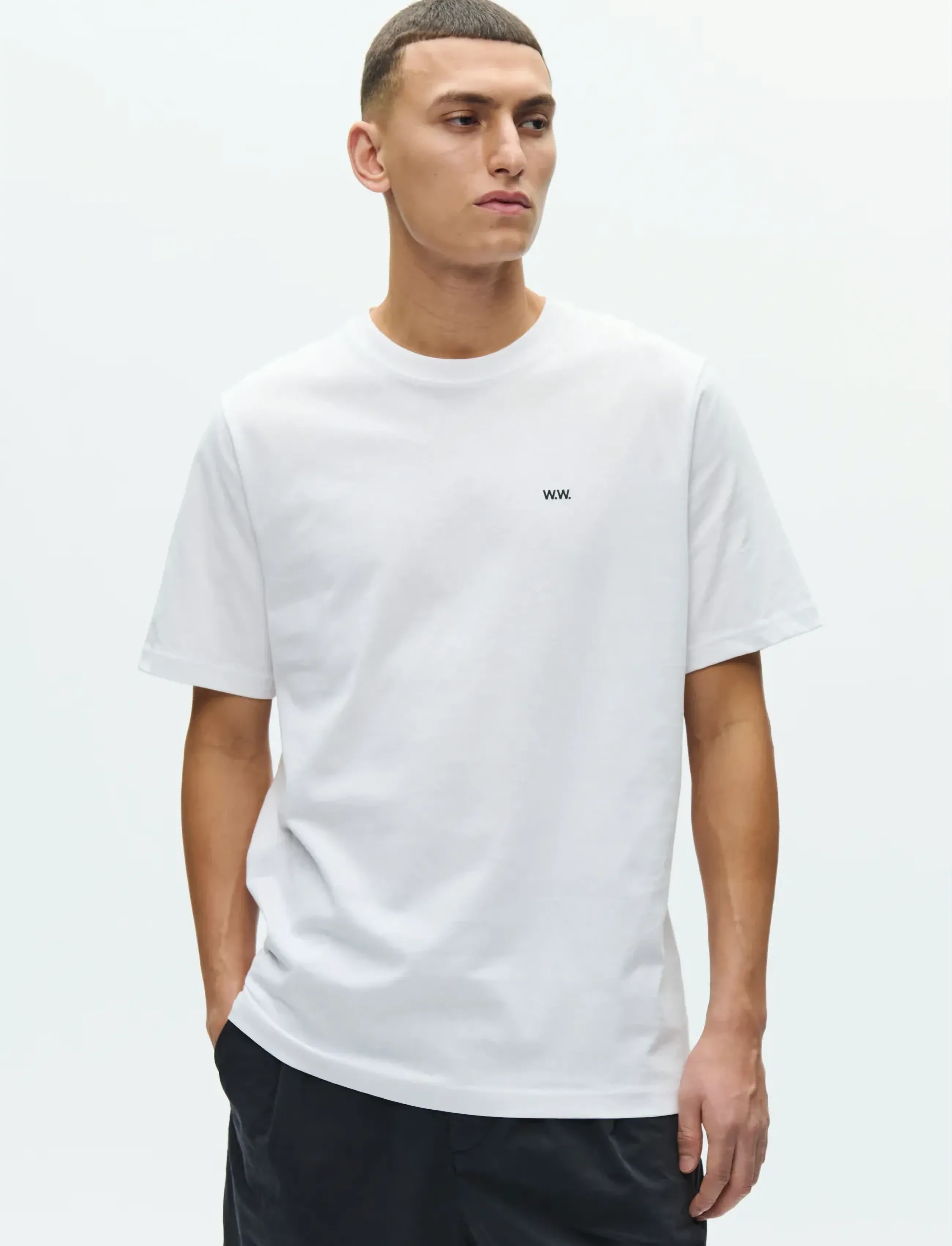 WOOD WOOD - WWBobby tee library 25220 - kortærmede t-shirts - bright white - 3