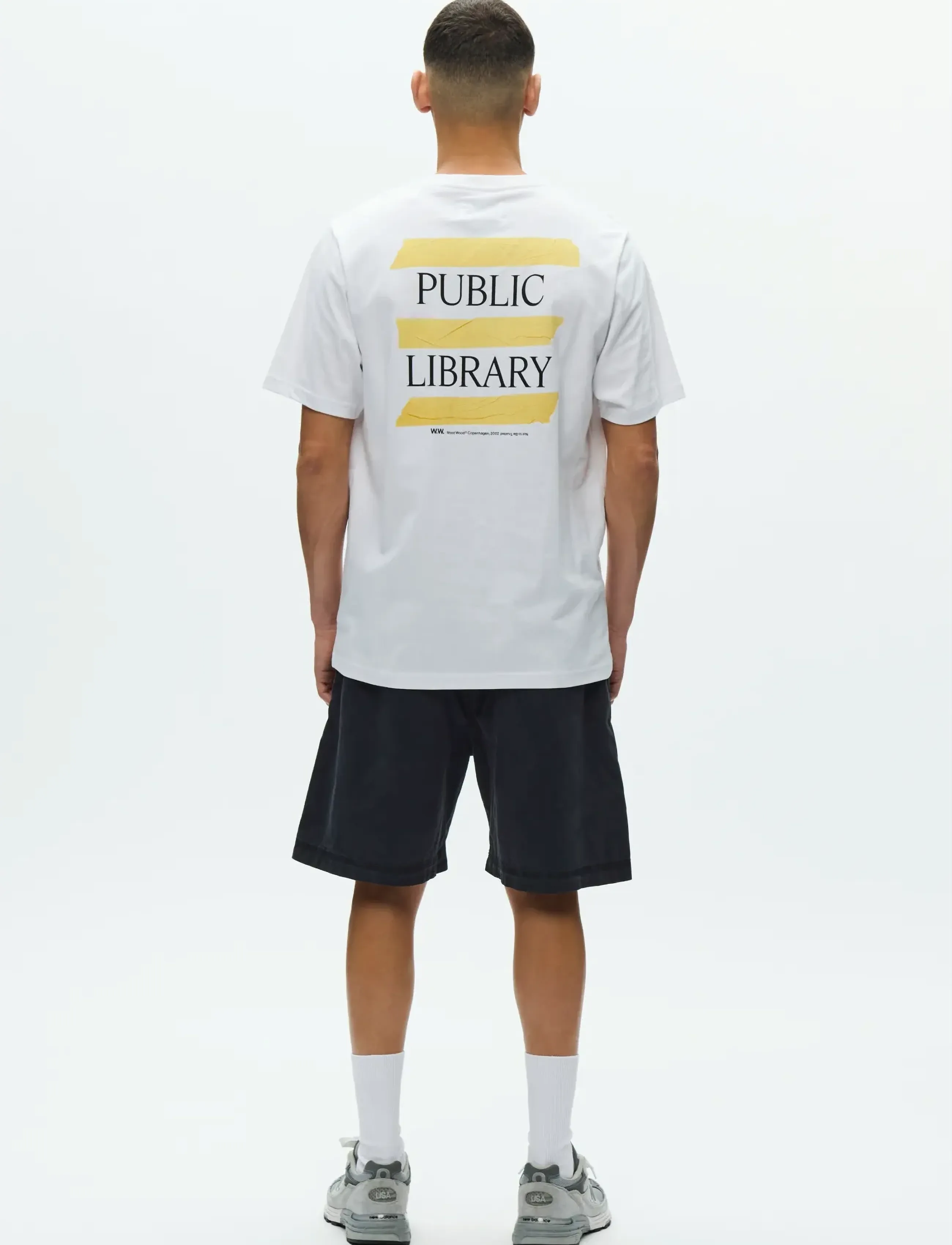 WOOD WOOD - WWBobby tee library 25220 - kortærmede t-shirts - bright white - 4
