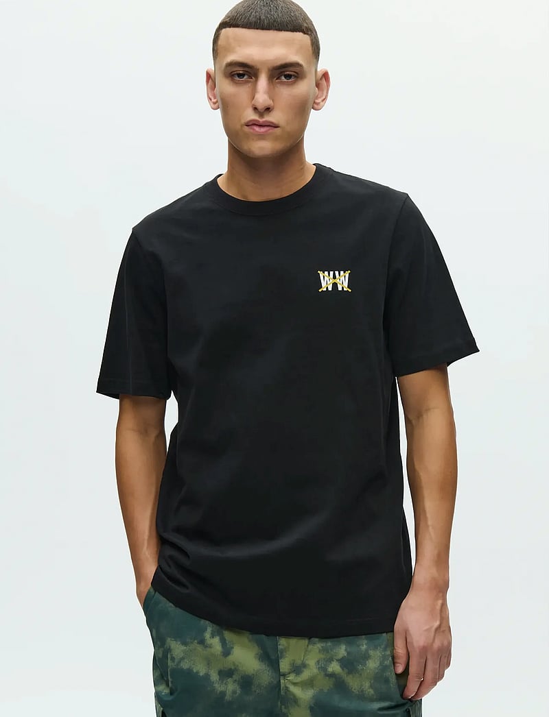 WOOD WOOD - WWBobby tee taxi 25388 - short-sleeved t-shirts - black - 0