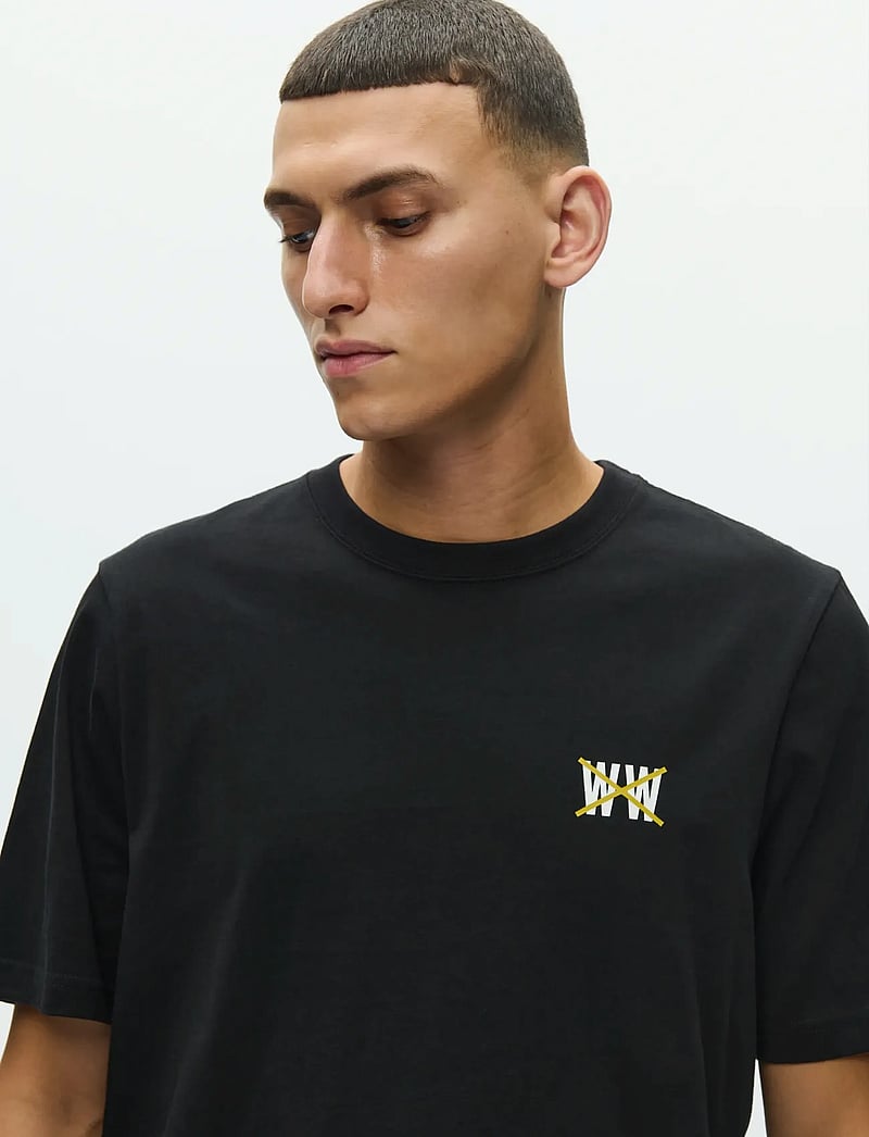 WOOD WOOD - WWBobby tee taxi 25388 - short-sleeved t-shirts - black - 2