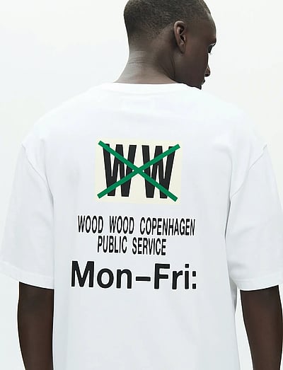 WOOD WOOD WWGary tee mon-fri 25222 - Clothing - BRIGHT WHITE / white