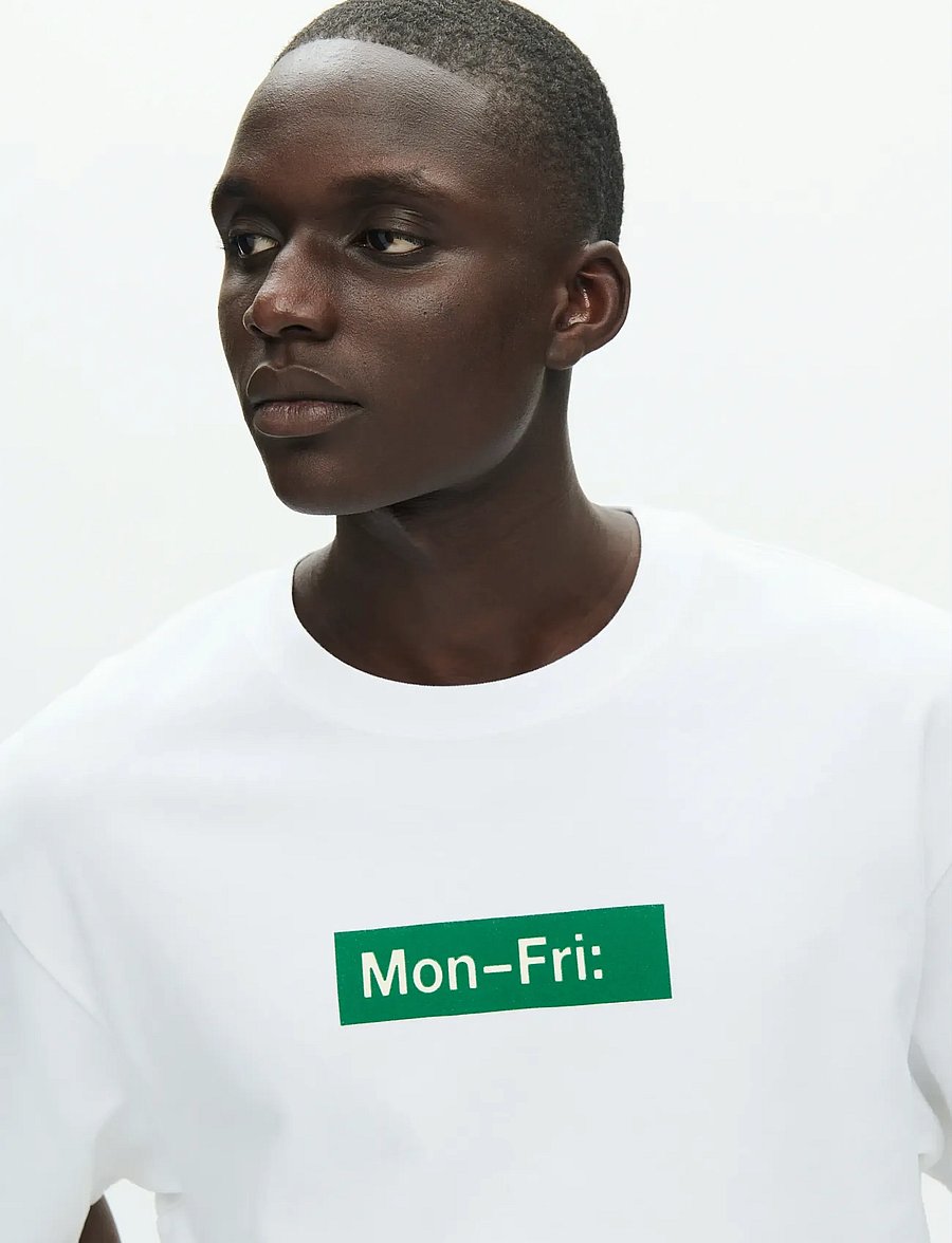 WOOD WOOD - WWGary tee mon-fri 25222 - kurzärmelig - bright white - 2