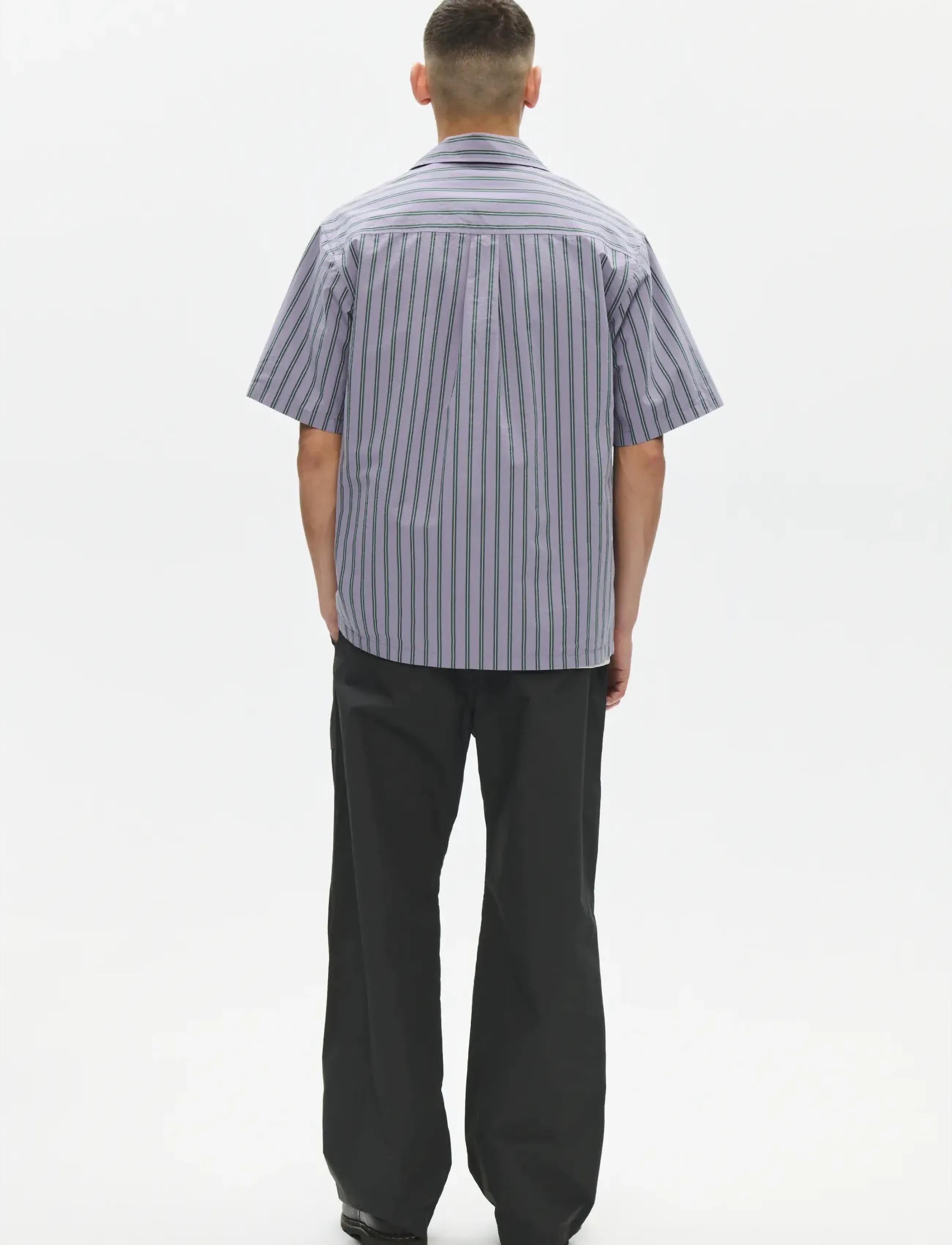 WOOD WOOD - WWNico SS shirt 25391 - basic skjorter - minimal gray stripe - 3