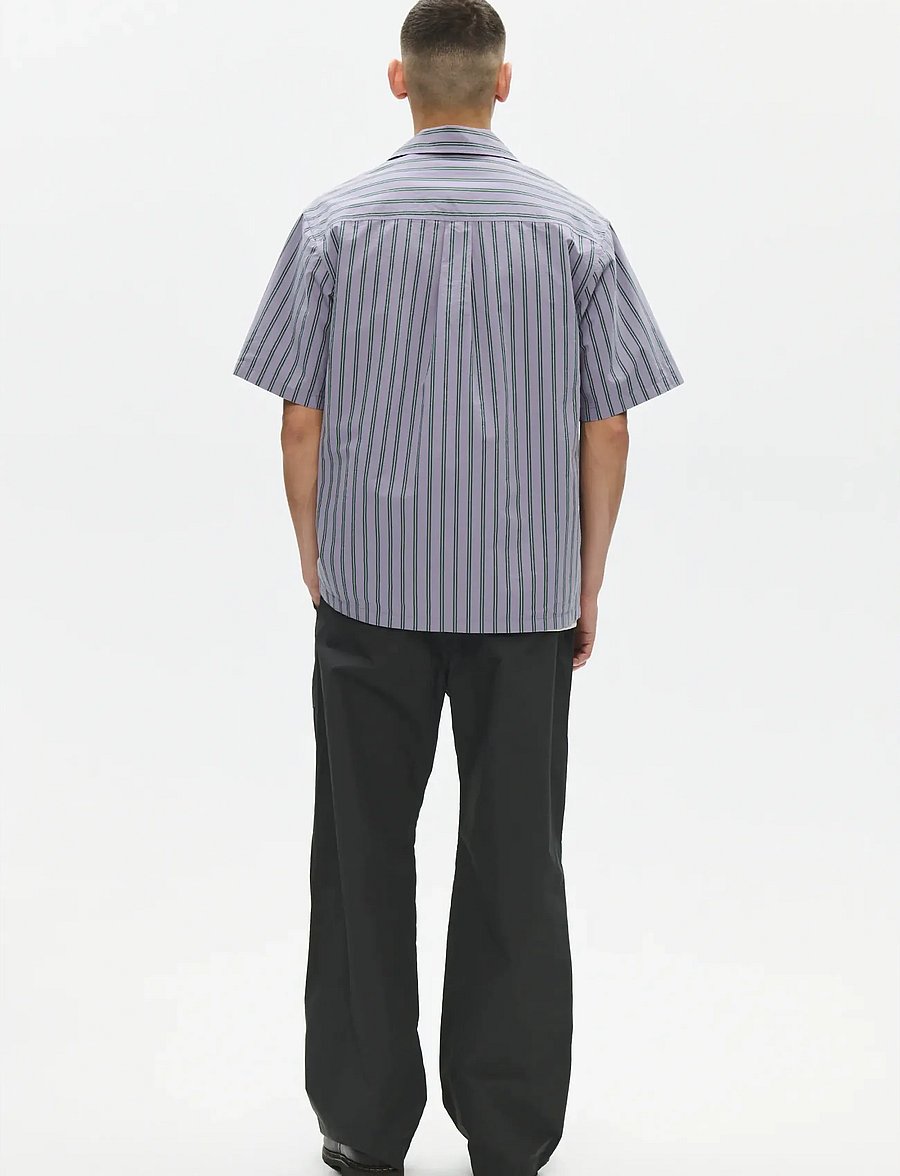 WOOD WOOD - WWNico SS shirt 25391 - basic skjorter - minimal gray stripe - 3