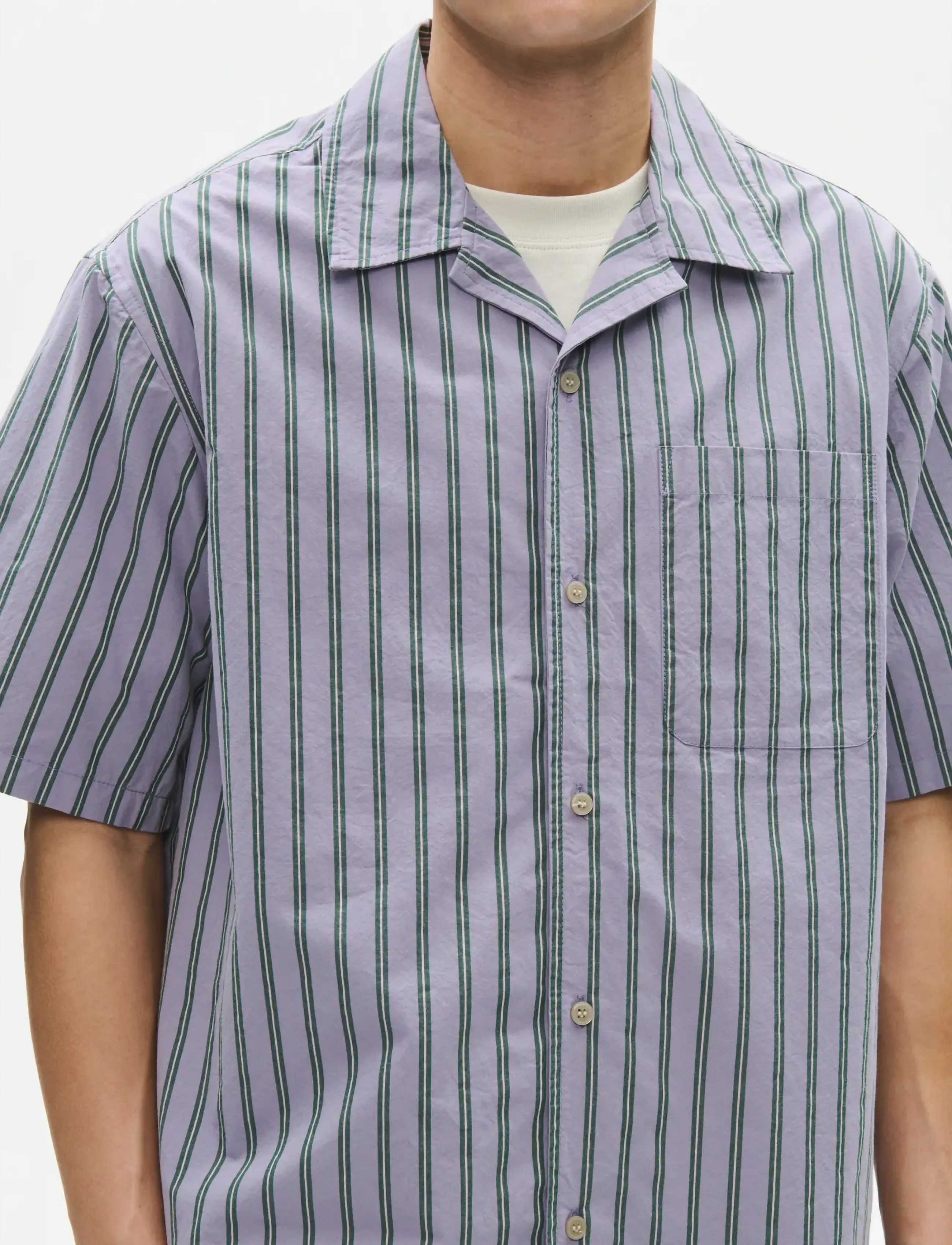 WOOD WOOD - WWNico SS shirt 25391 - basic skjorter - minimal gray stripe - 4