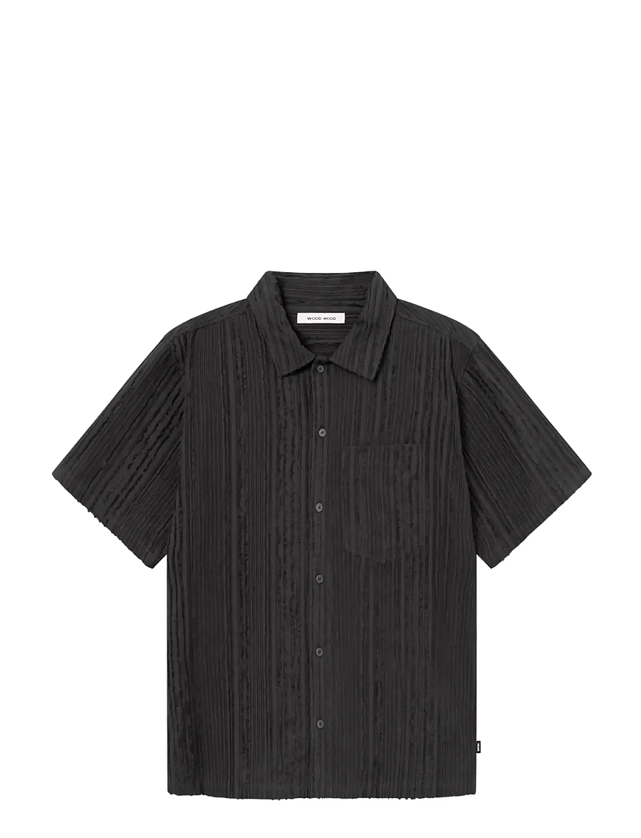 WOOD WOOD - WWCarter SS shirt 25410 - tavalised t-särgid - pirate black - 1
