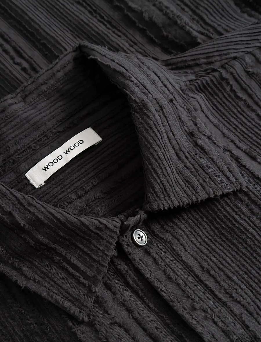 WOOD WOOD - WWCarter SS shirt 25410 - tavalised t-särgid - pirate black - 5