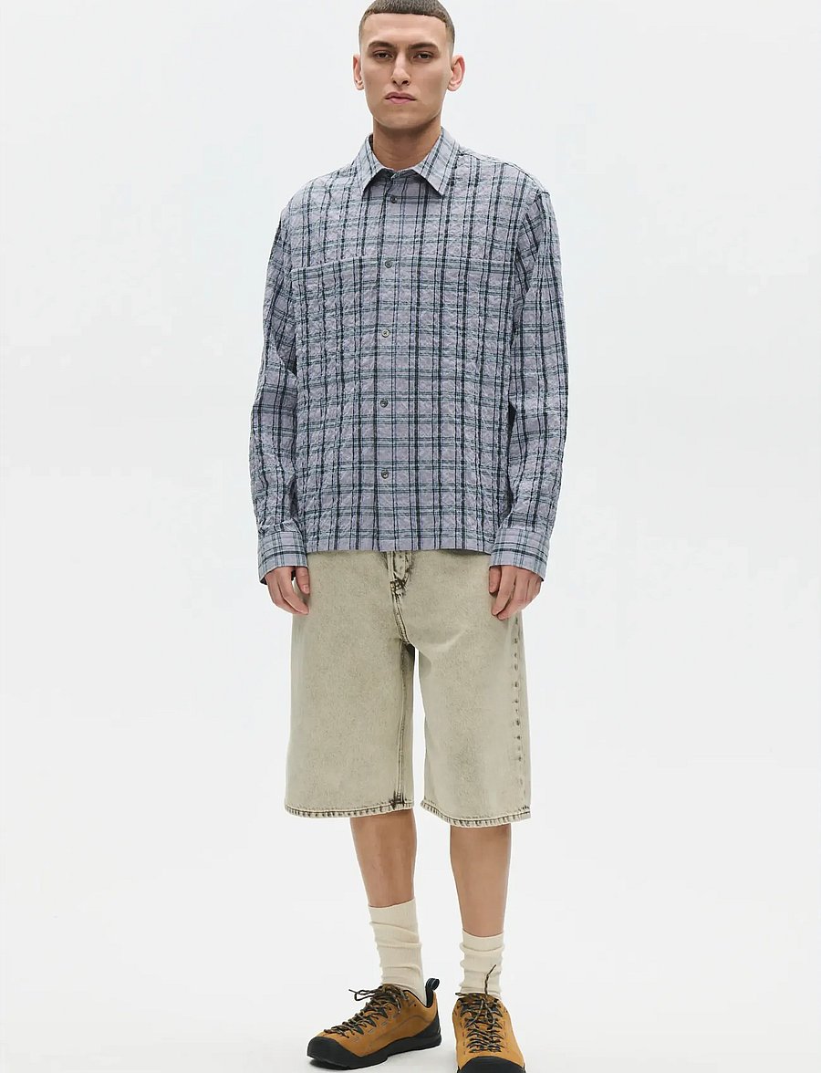 WOOD WOOD - WWNico X shirt 25348 - basic-hemden - minimal gray check - 3