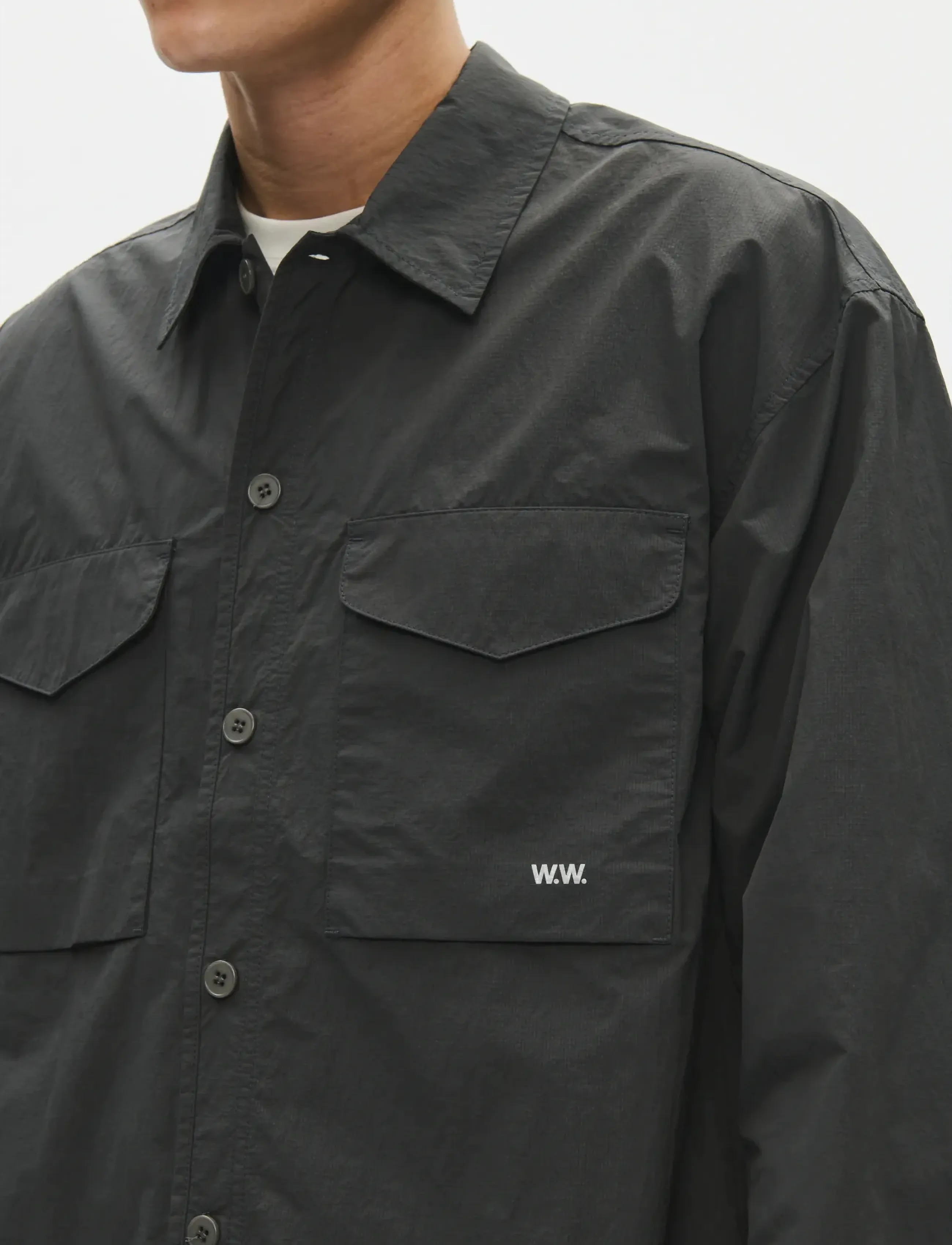 WOOD WOOD - WWDavid overshirt 25412 - marškinių tipo švarkai - pirate black - 4