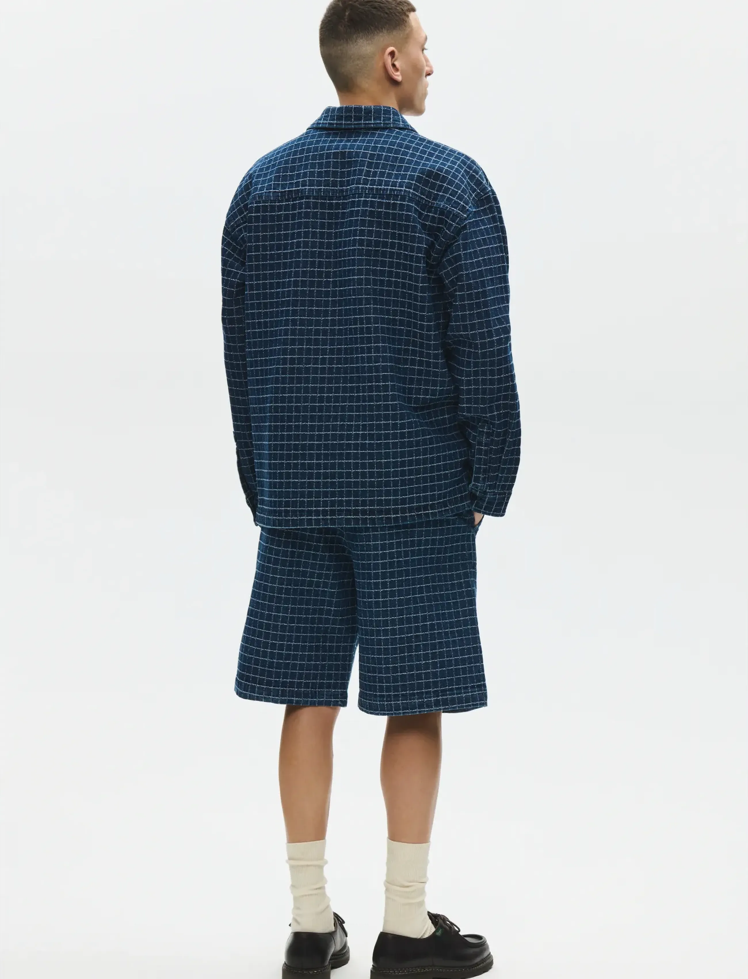 WOOD WOOD - WWDavid overshirt 25421 - marškinių tipo švarkai - denim check - 2