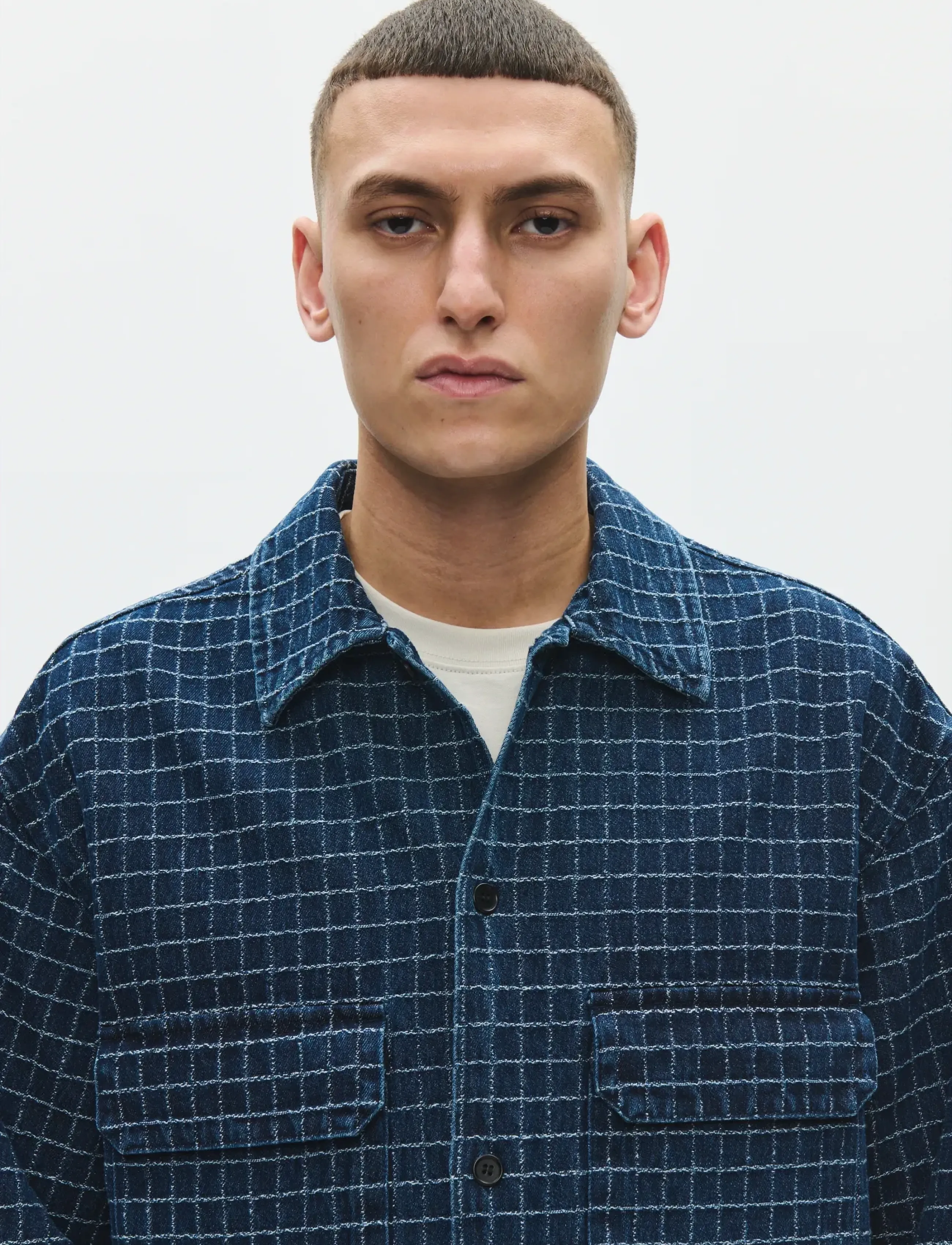 WOOD WOOD - WWDavid overshirt 25421 - marškinių tipo švarkai - denim check - 4