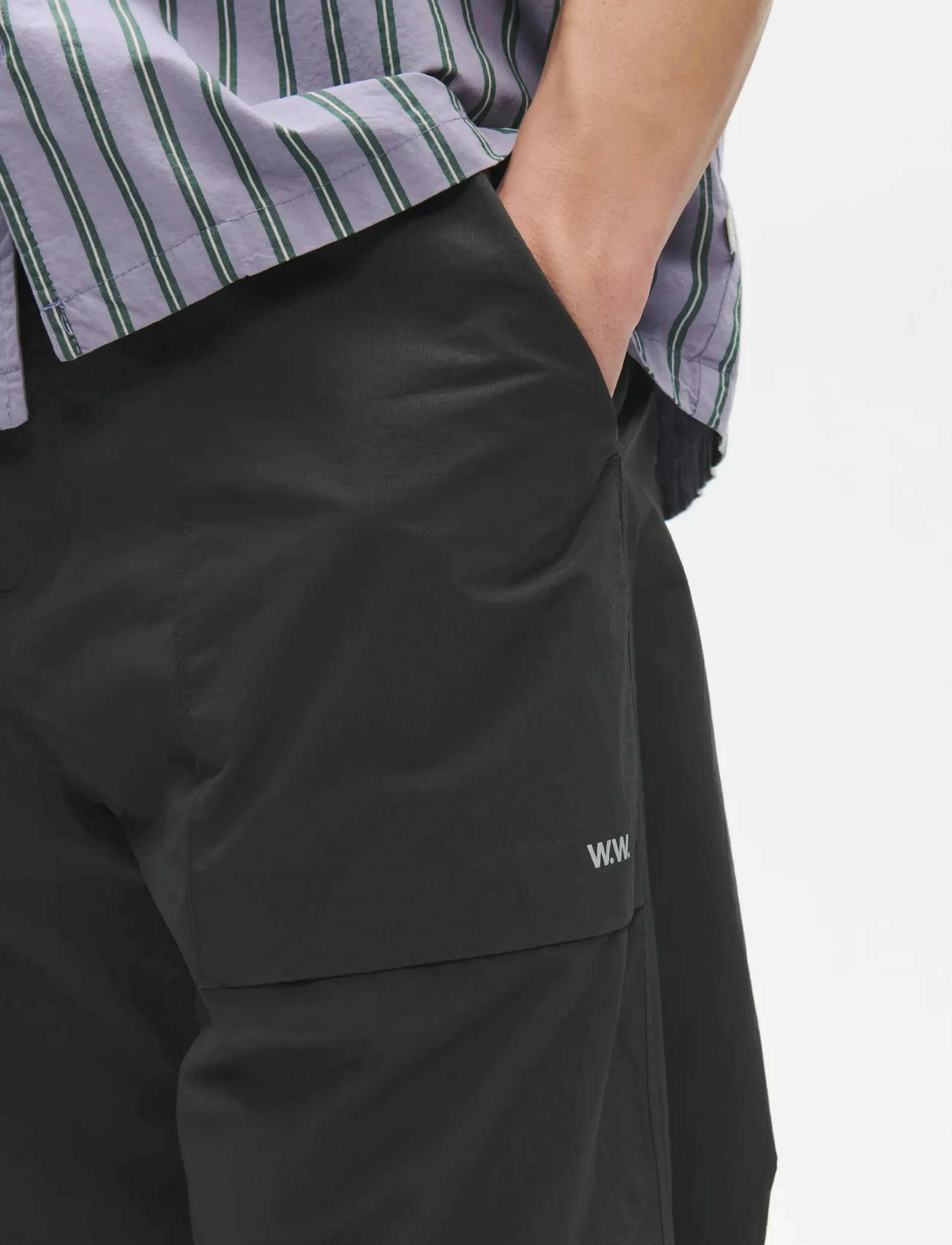 WOOD WOOD - WWEthan X trousers 25412 - cargobukser - pirate black - 4