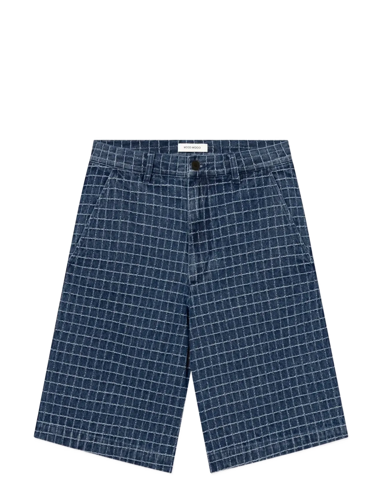 WOOD WOOD WWLuca shorts 25421 - E-smaspäev - DENIM CHECK / blue