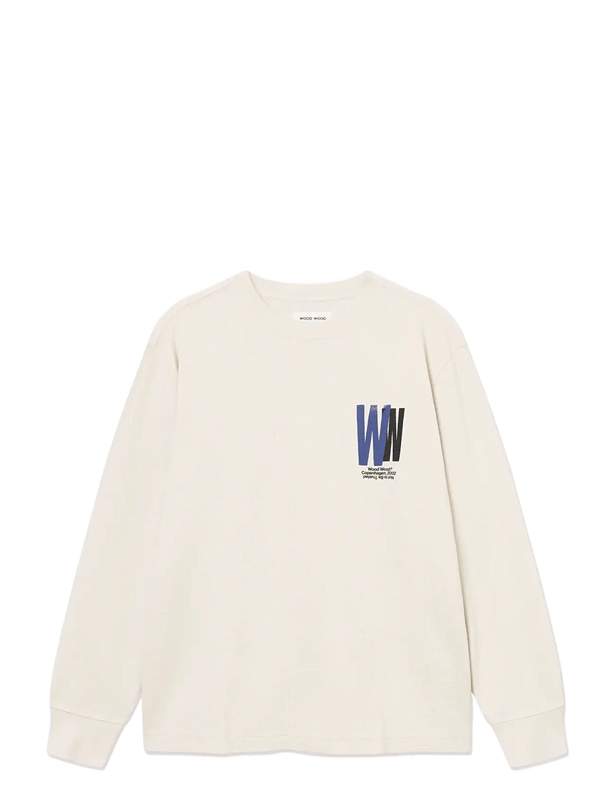 WOOD WOOD - WWKeisan ls tee 25414 - langærmede t-shirts - silver birch - 1