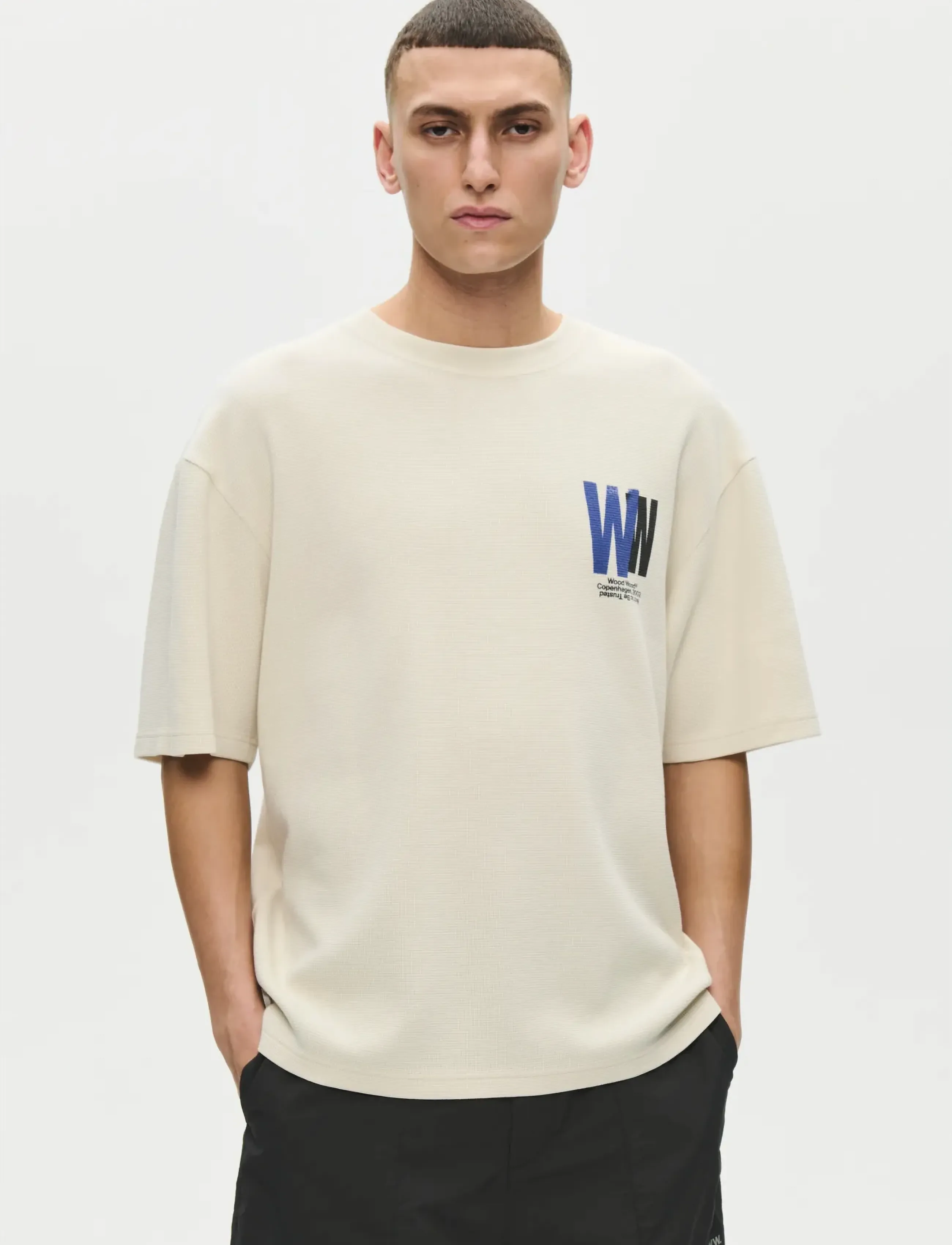 WOOD WOOD WWGary tee 25414 - E-smaspäev - SILVER BIRCH / cream