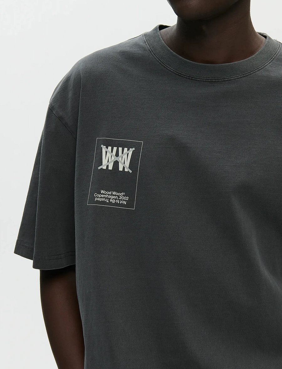 WOOD WOOD - WWGary taxi tee 25207 - kurzärmelig - washed black - 2