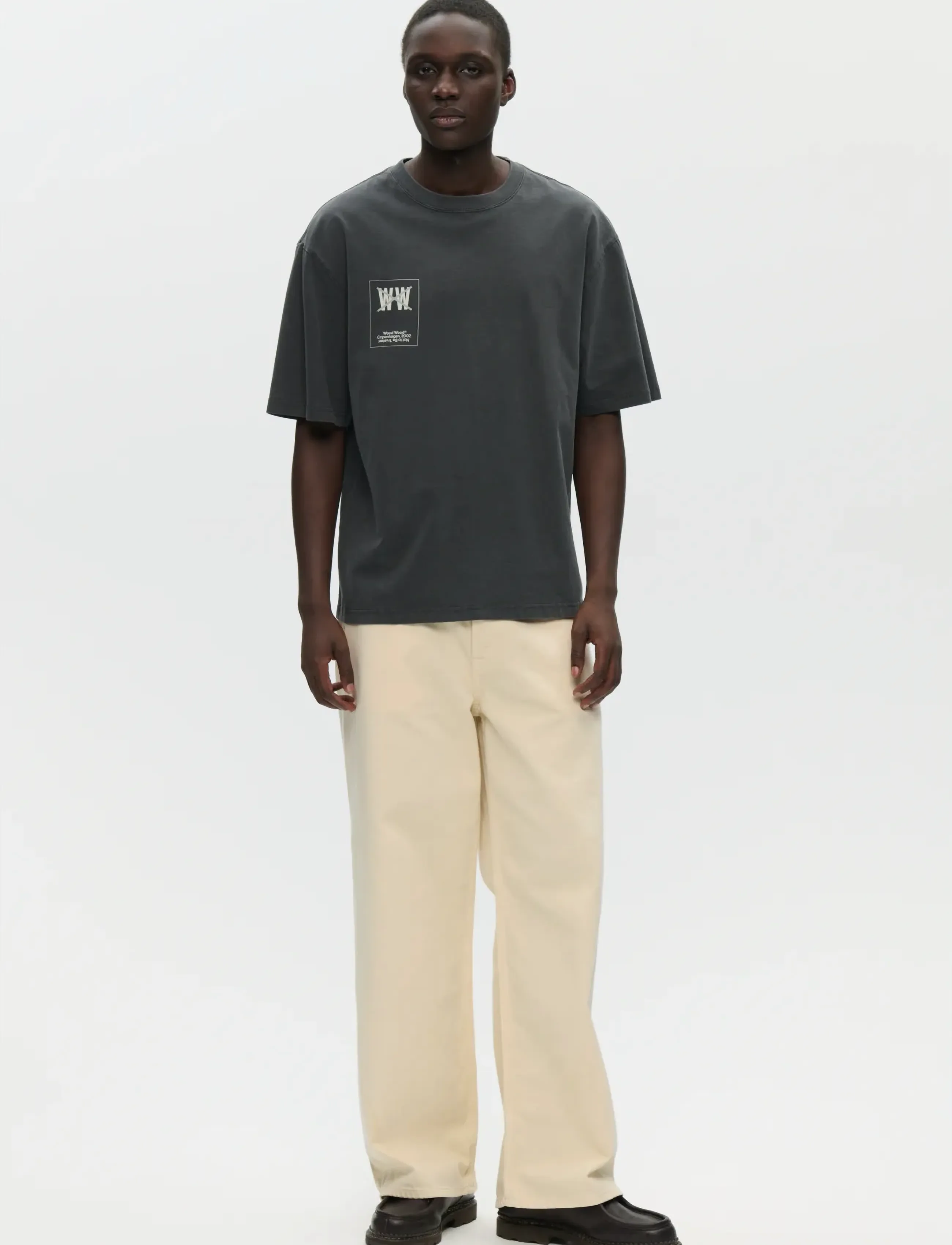 WOOD WOOD - WWGary taxi tee 25207 - kurzärmelig - washed black - 3