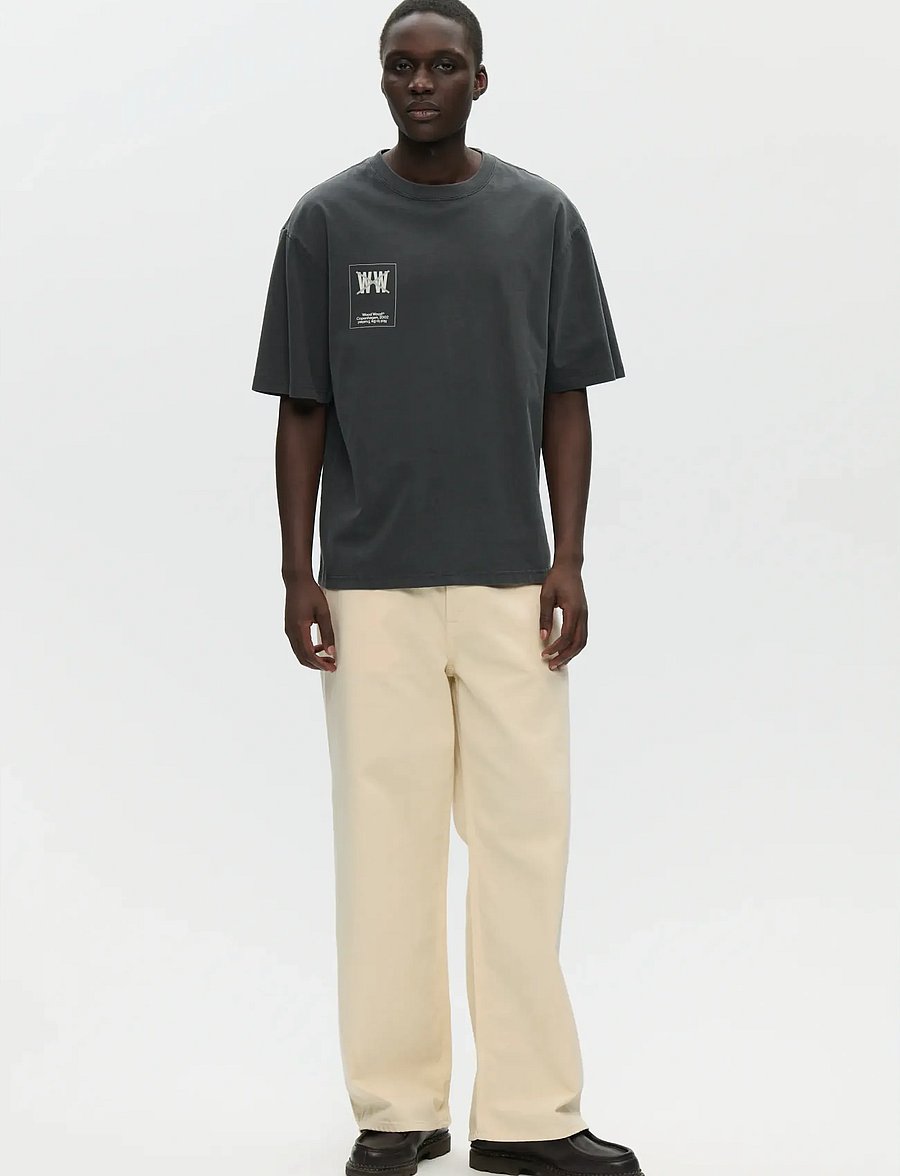 WOOD WOOD - WWGary taxi tee 25207 - kurzärmelig - washed black - 3