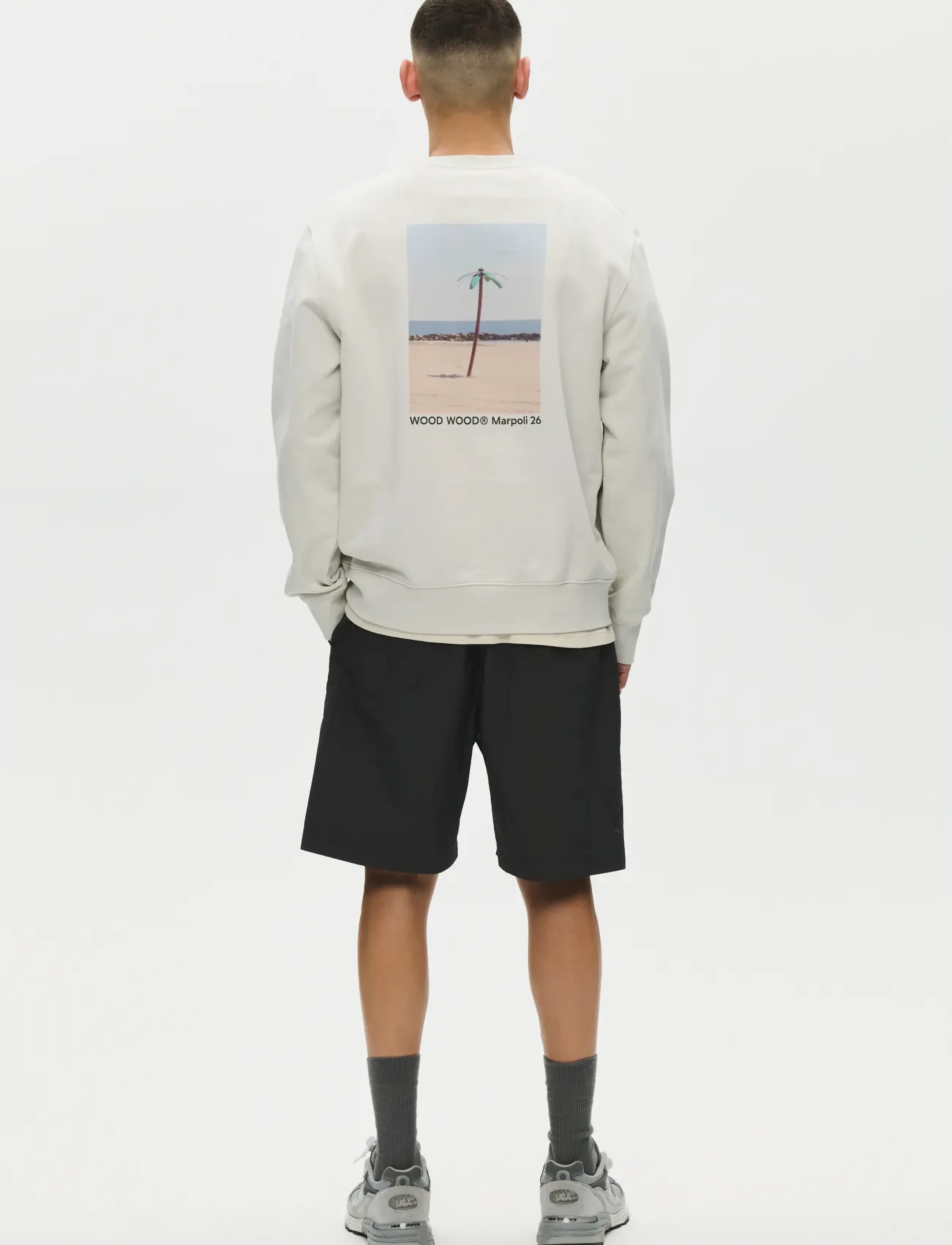 WOOD WOOD - WWColter palm crew 25429 - sweats - silver birch - 4