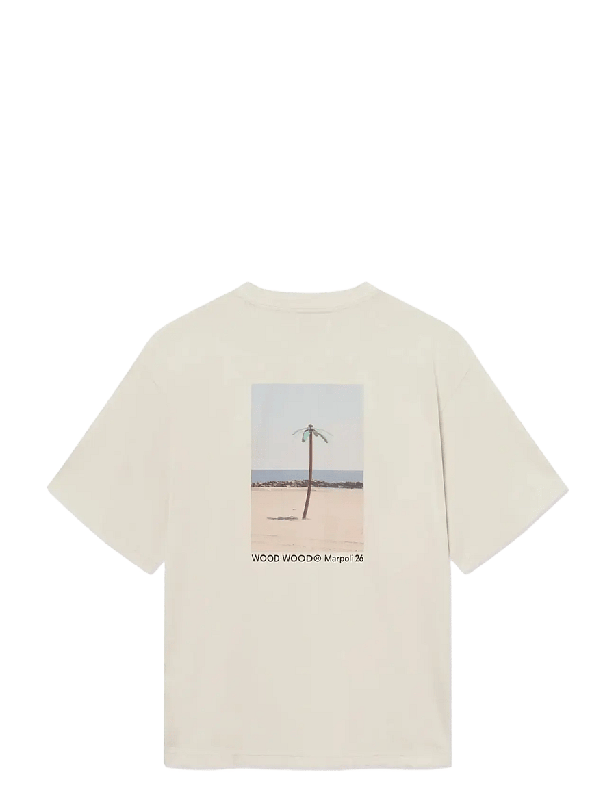 WOOD WOOD - WWGary palm tee 25431 - lyhythihaiset - silver birch - 2