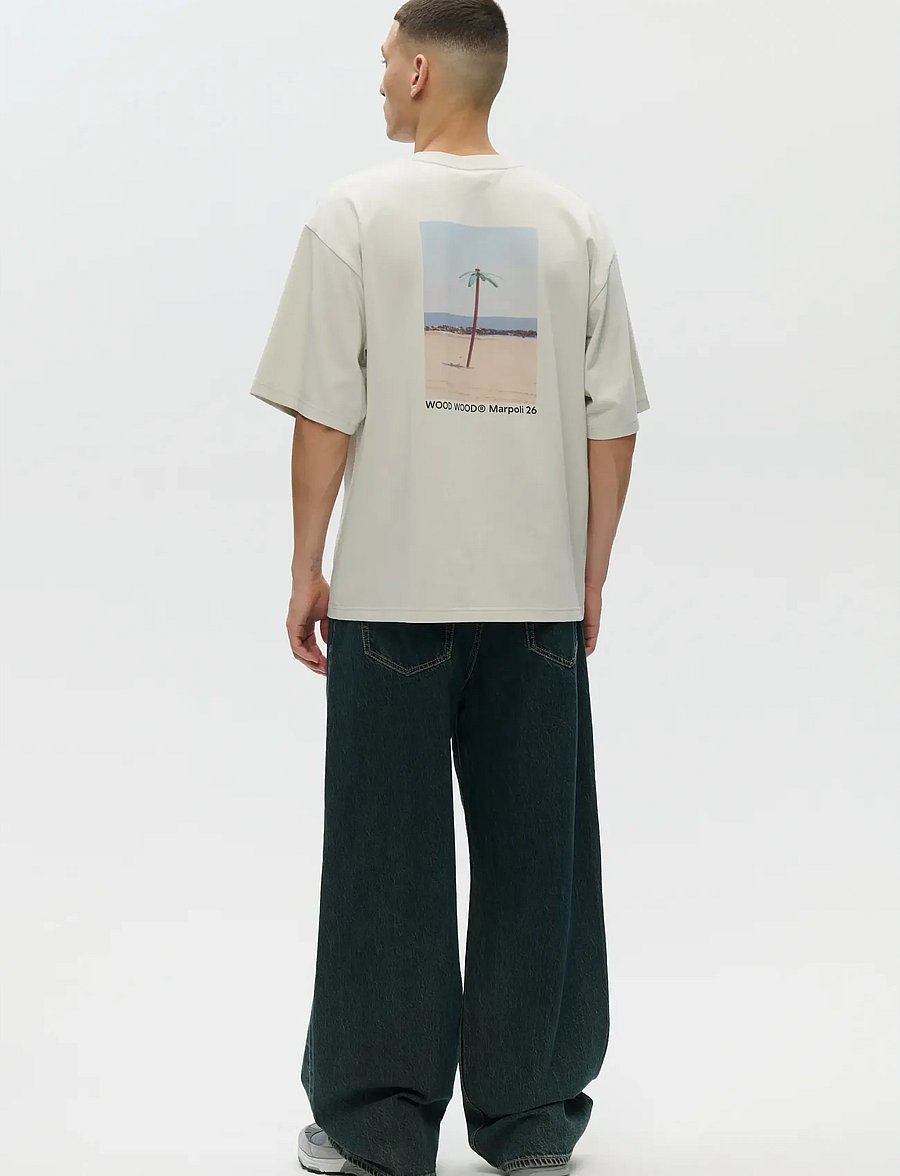WOOD WOOD - WWGary palm tee 25431 - lyhythihaiset - silver birch - 0