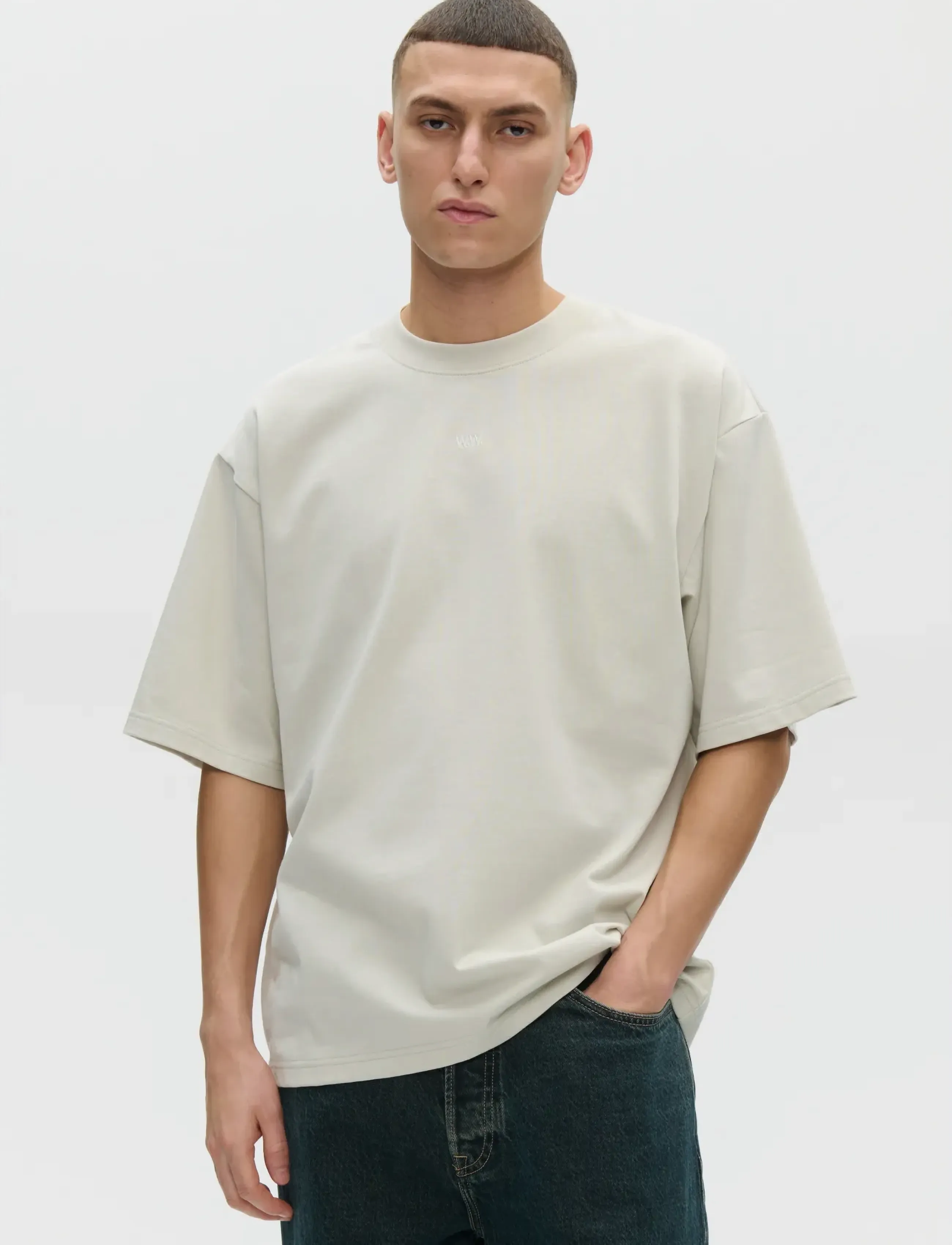 WOOD WOOD - WWGary palm tee 25431 - kortærmede t-shirts - silver birch - 4
