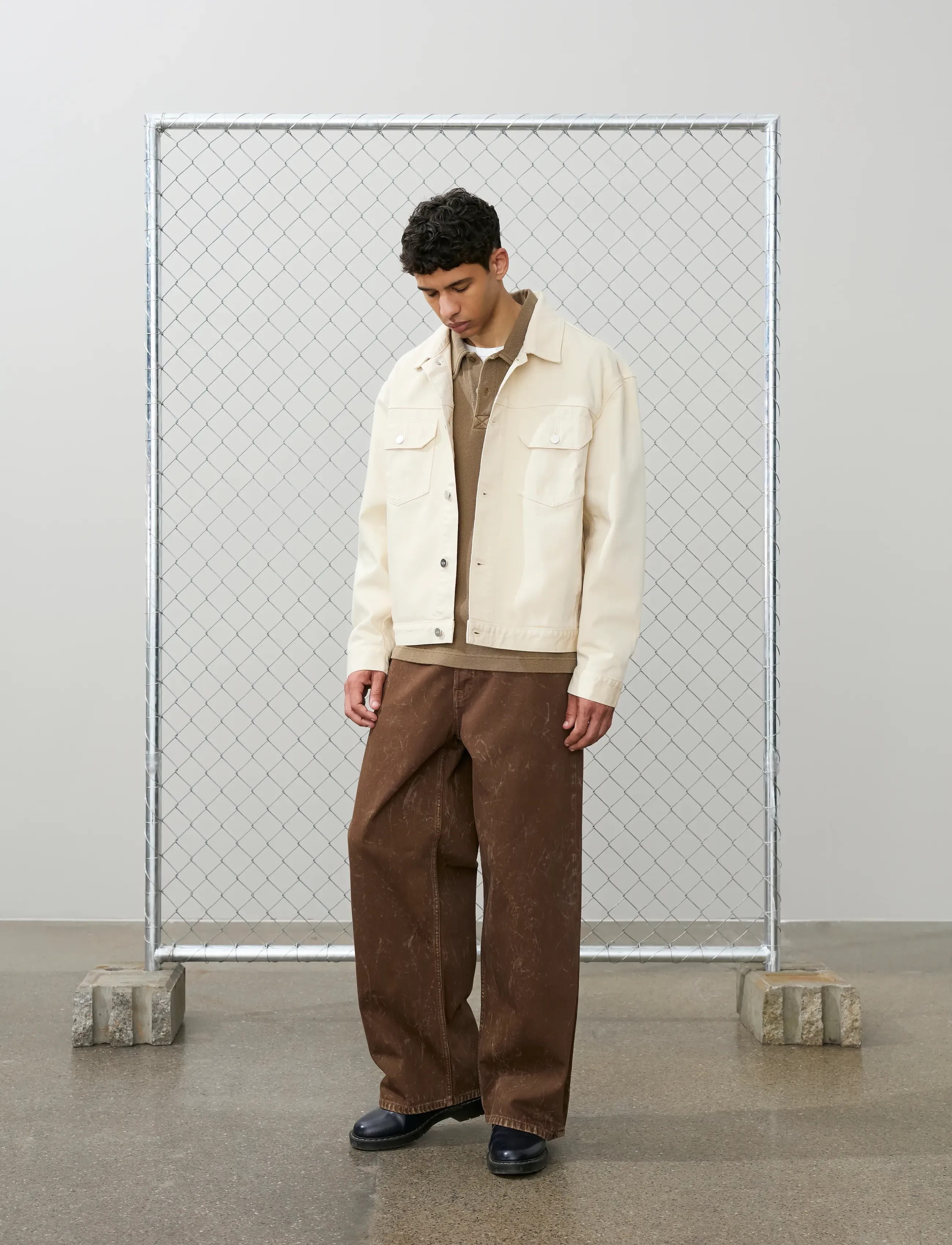 WOOD Wwtype 10 Jacket 25377, S, Denim, Creme - Unlined Denim Jackets, Männerswear
