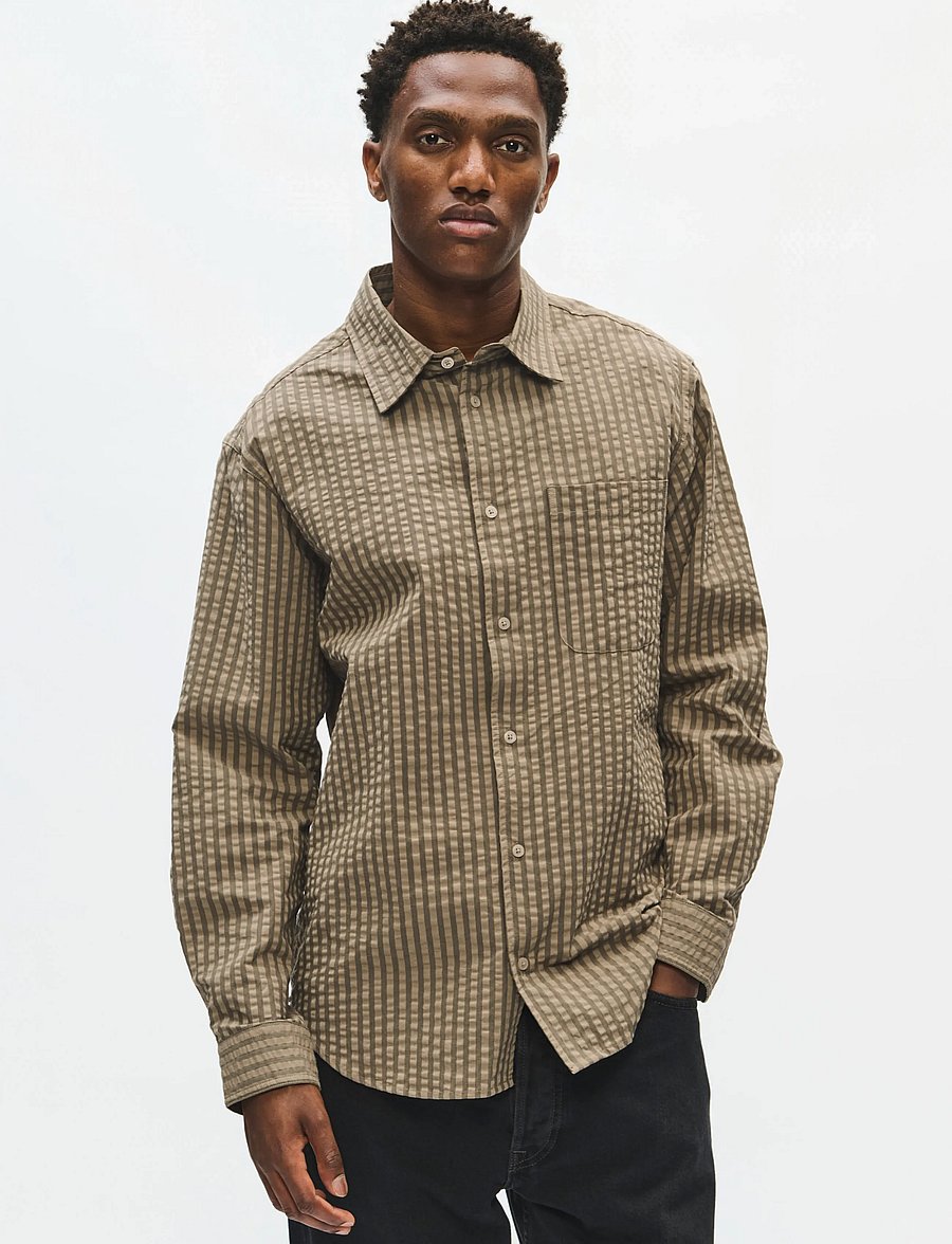 WOOD WOOD - WWNico shirt 25441 - gestreifte hemden - deep depths stripe - 0