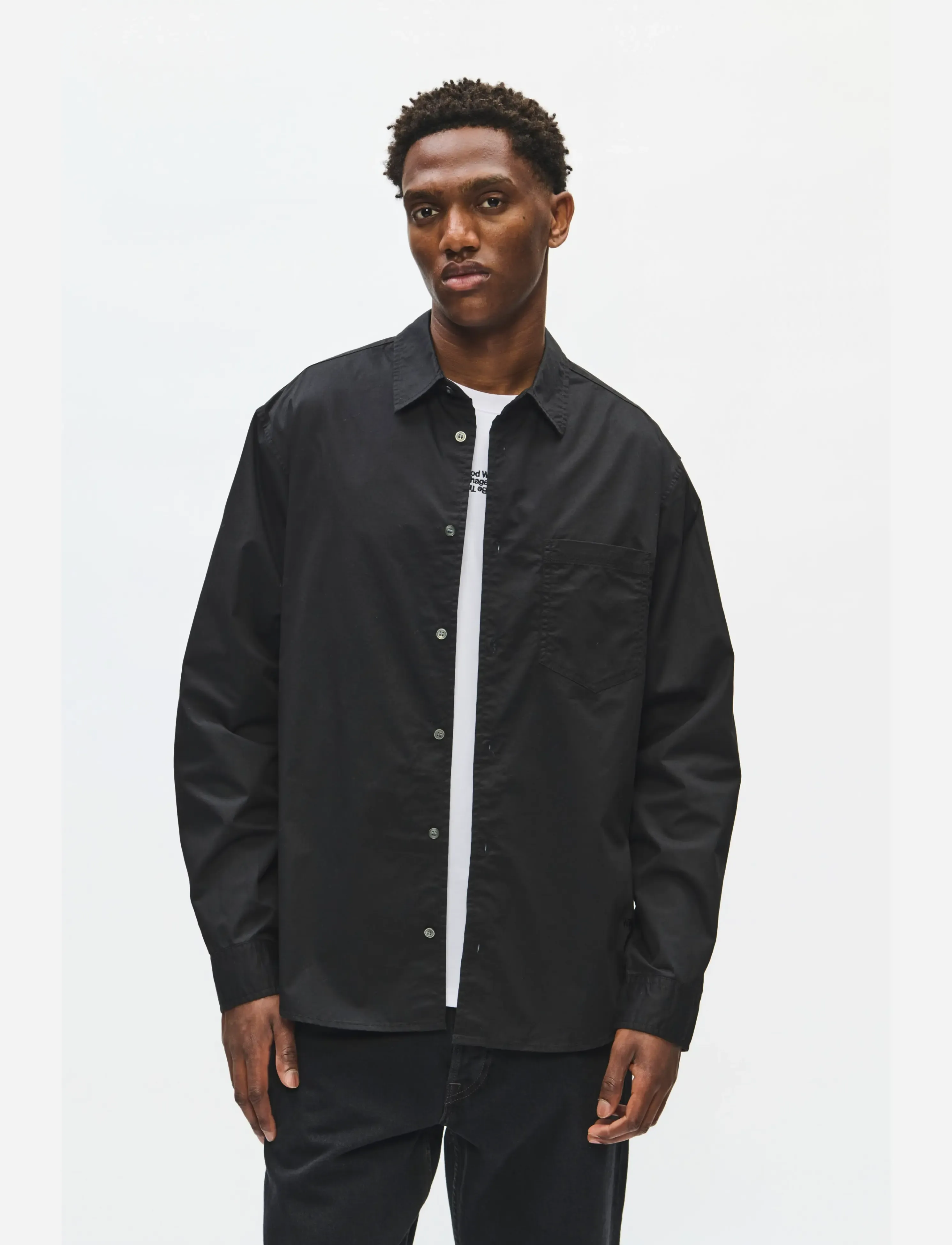 WOOD WOOD WWNico shirt 25447 - Skjortor - METEORITE / black