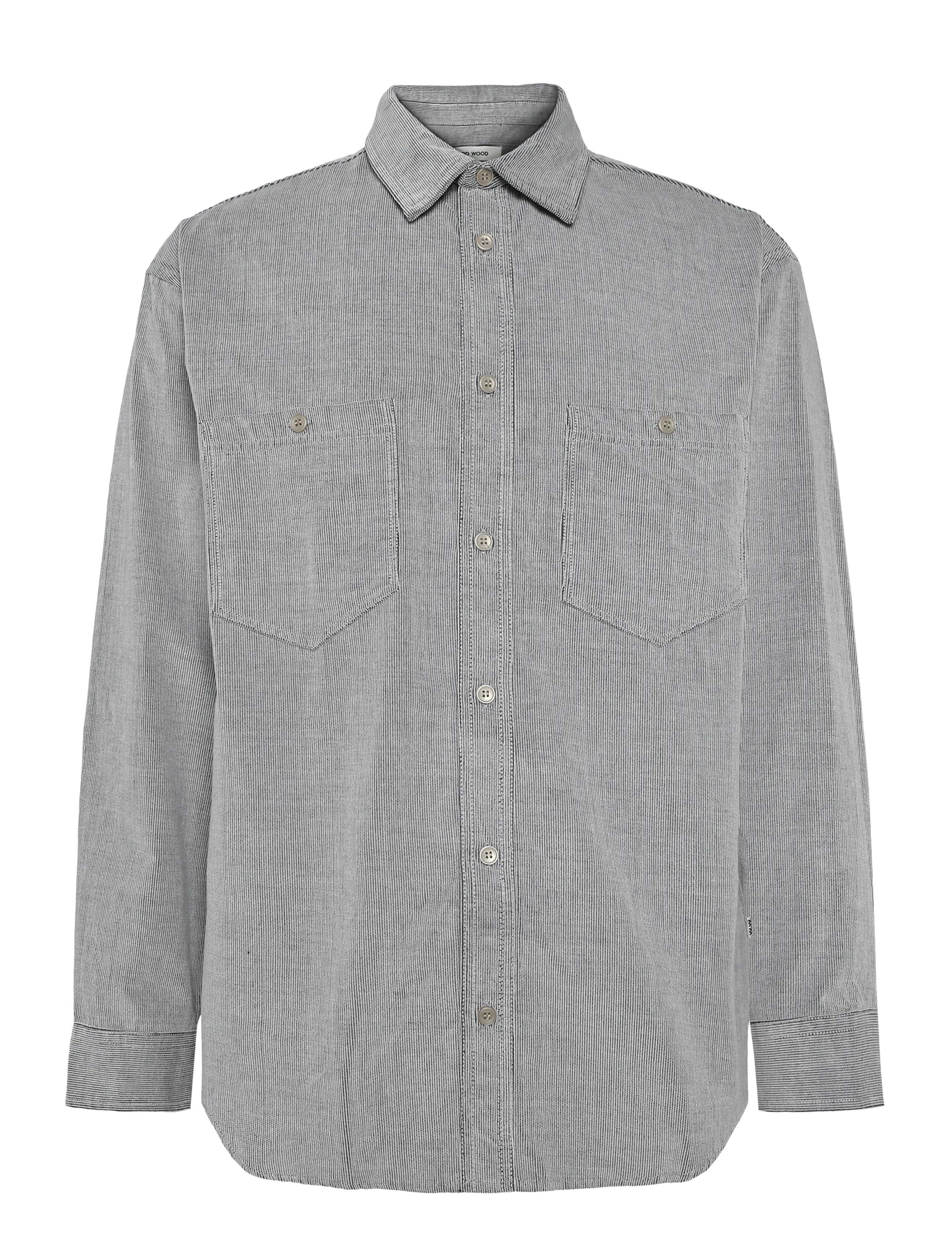 WOOD WOOD - WWCarter shirt 25449 - randiga skjortor - meteorite - 1
