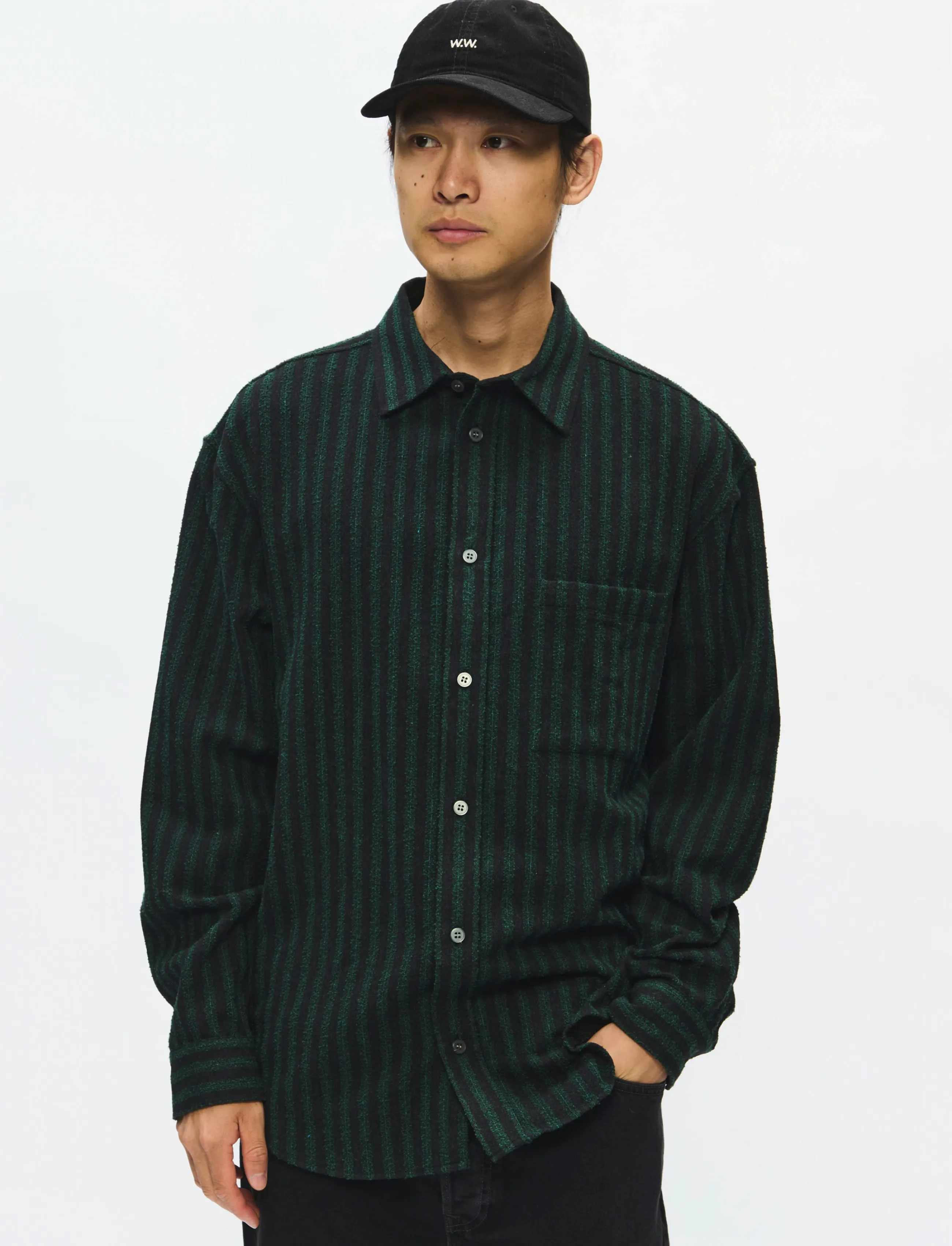 WOOD WOOD - WWCarter shirt 25454 - ultra green stripe - 3