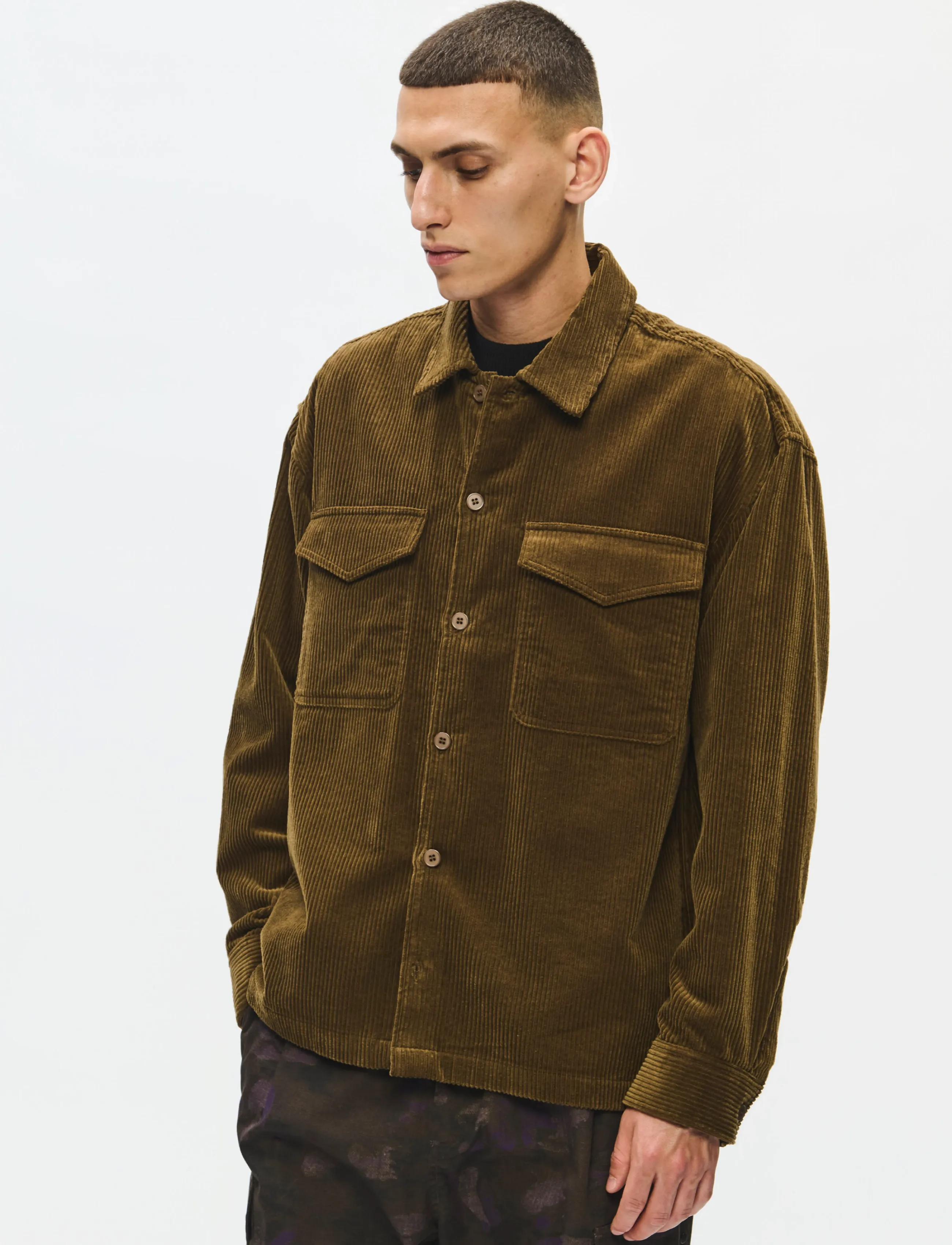 WOOD WOOD WWDavid overshirt 25455 - Uus - DESERT PALM / khaki/green