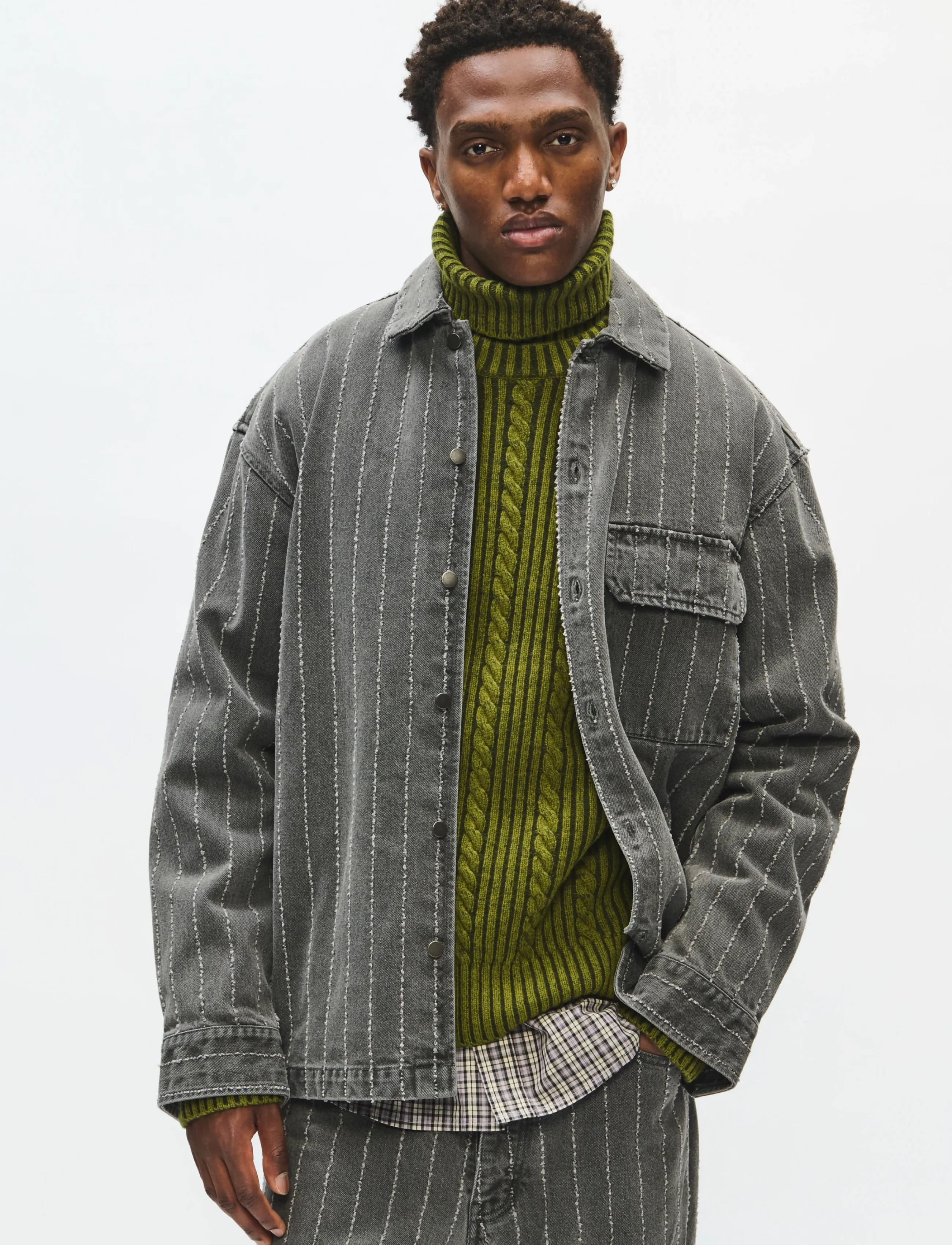 WOOD WOOD - WWDavid overshirt 25456 - grey denim - 2