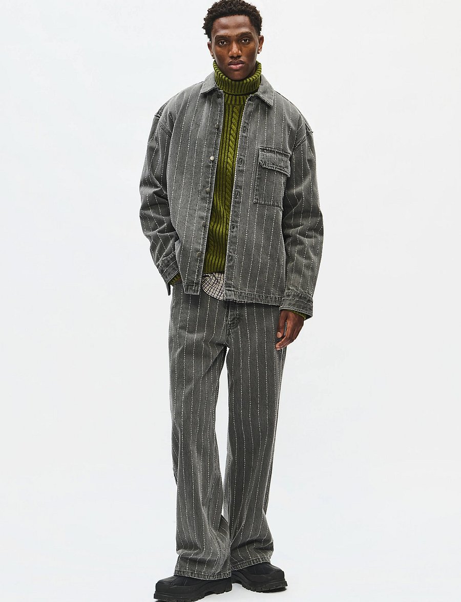 WOOD WOOD - WWDavid overshirt 25456 - stribede skjorter - grey denim - 3