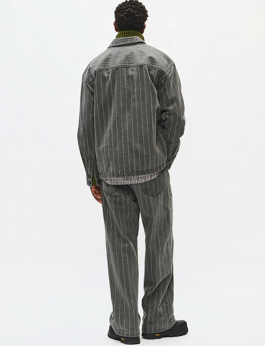 WOOD WOOD - WWDavid overshirt 25456 - stribede skjorter - grey denim - 4