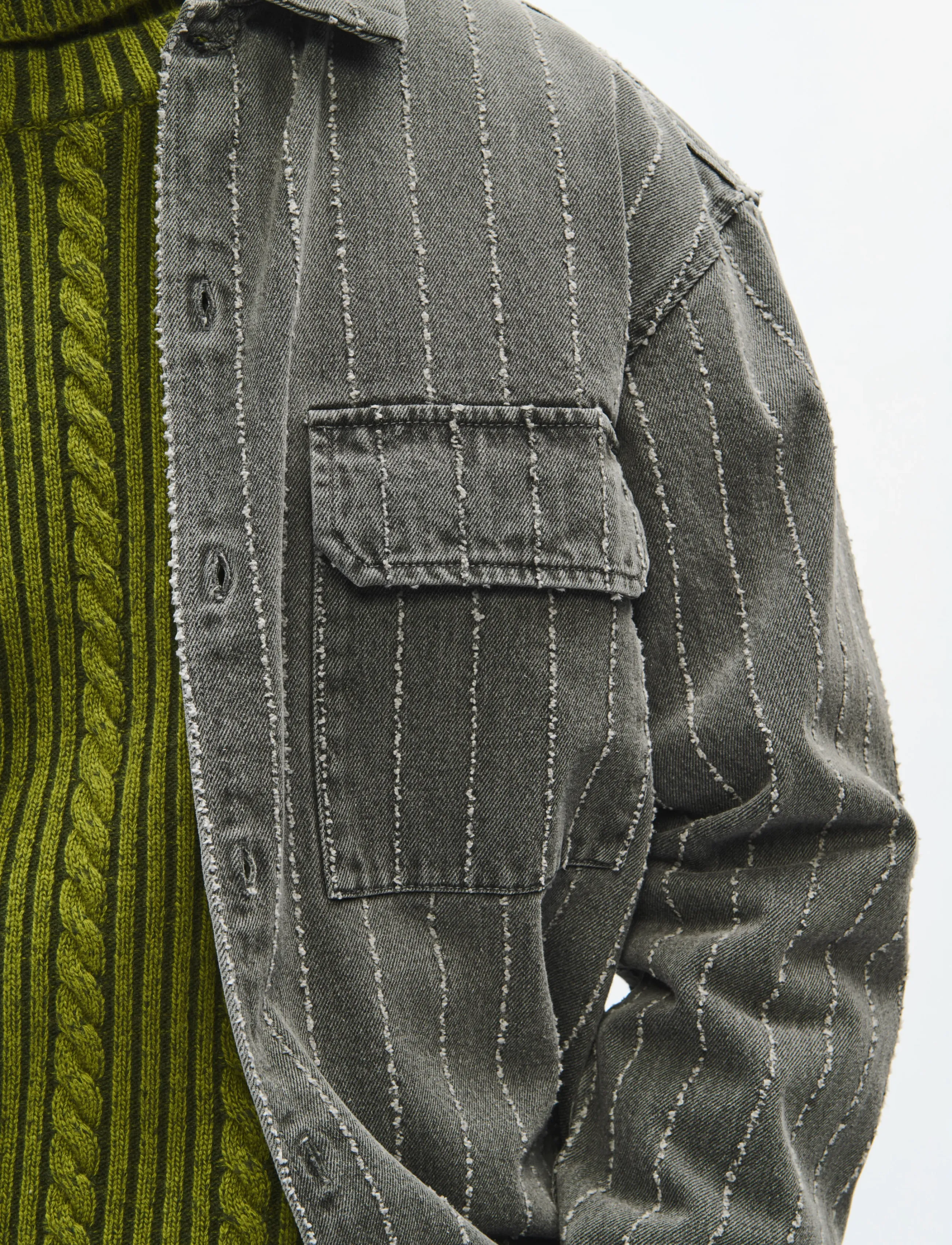 WOOD WOOD - WWDavid overshirt 25456 - grey denim - 5