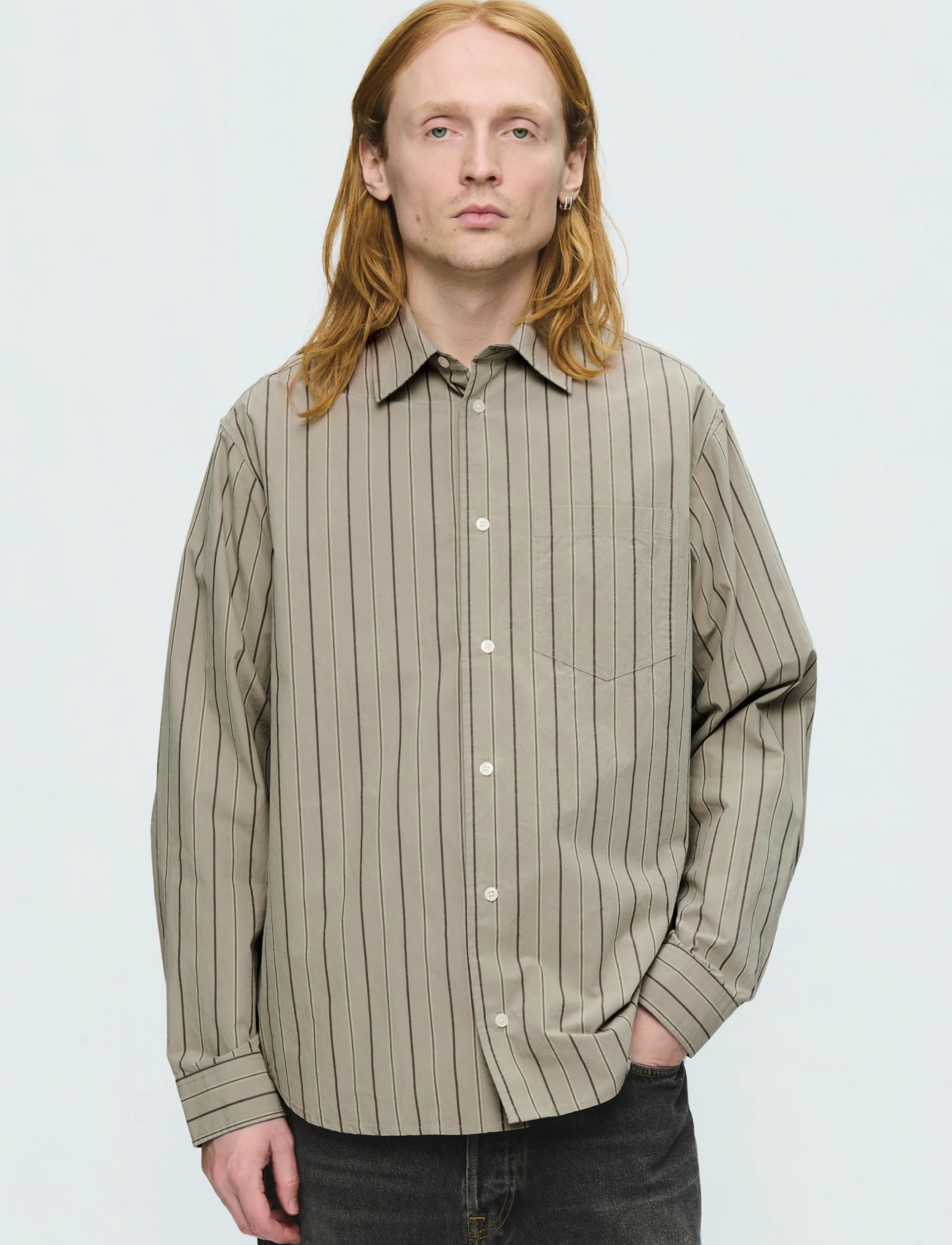 WOOD WOOD WWNico shirt 25391 - Hemden - OVERLAND TREK STRIPE / khaki/green