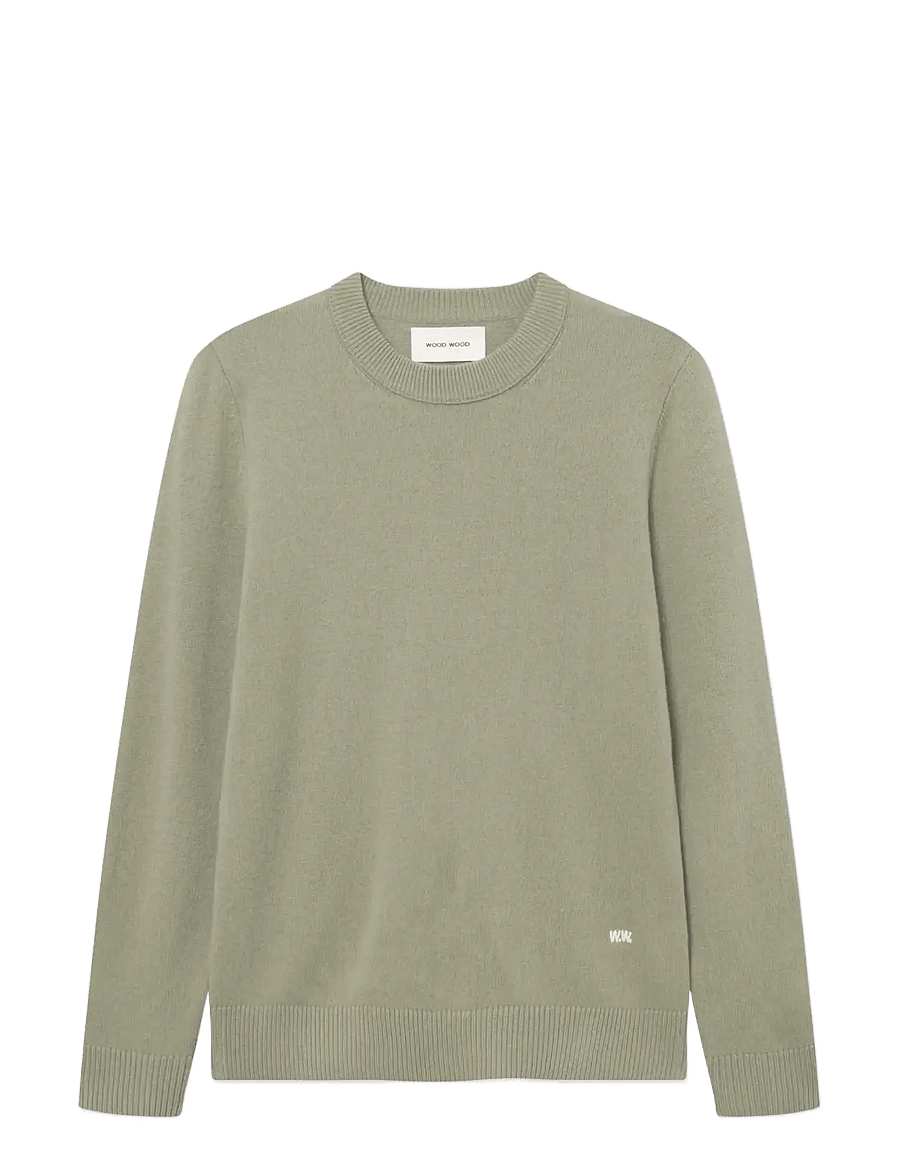 WOOD WOOD - WWlogo crew neck 25298 - round necks - basil - 1