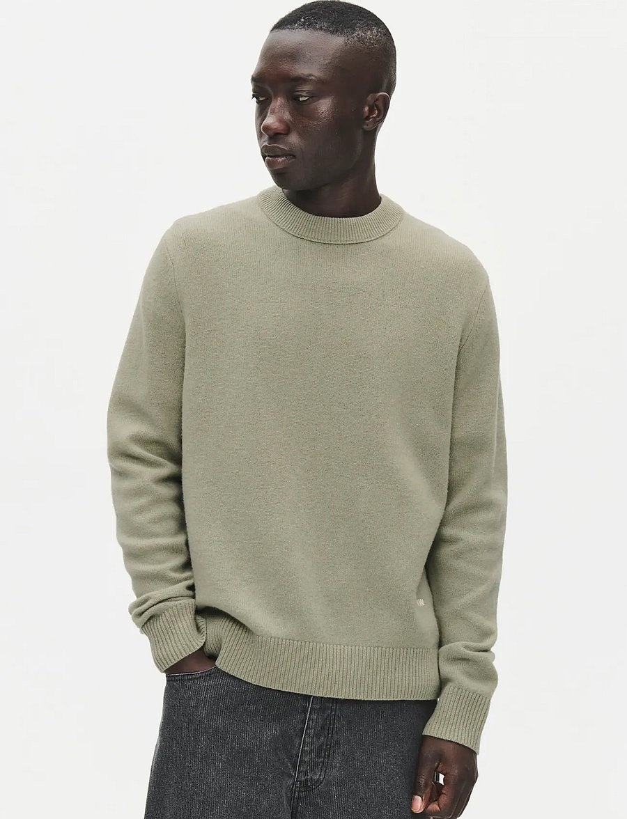 WOOD WOOD - WWlogo crew neck 25298 - round necks - basil - 0
