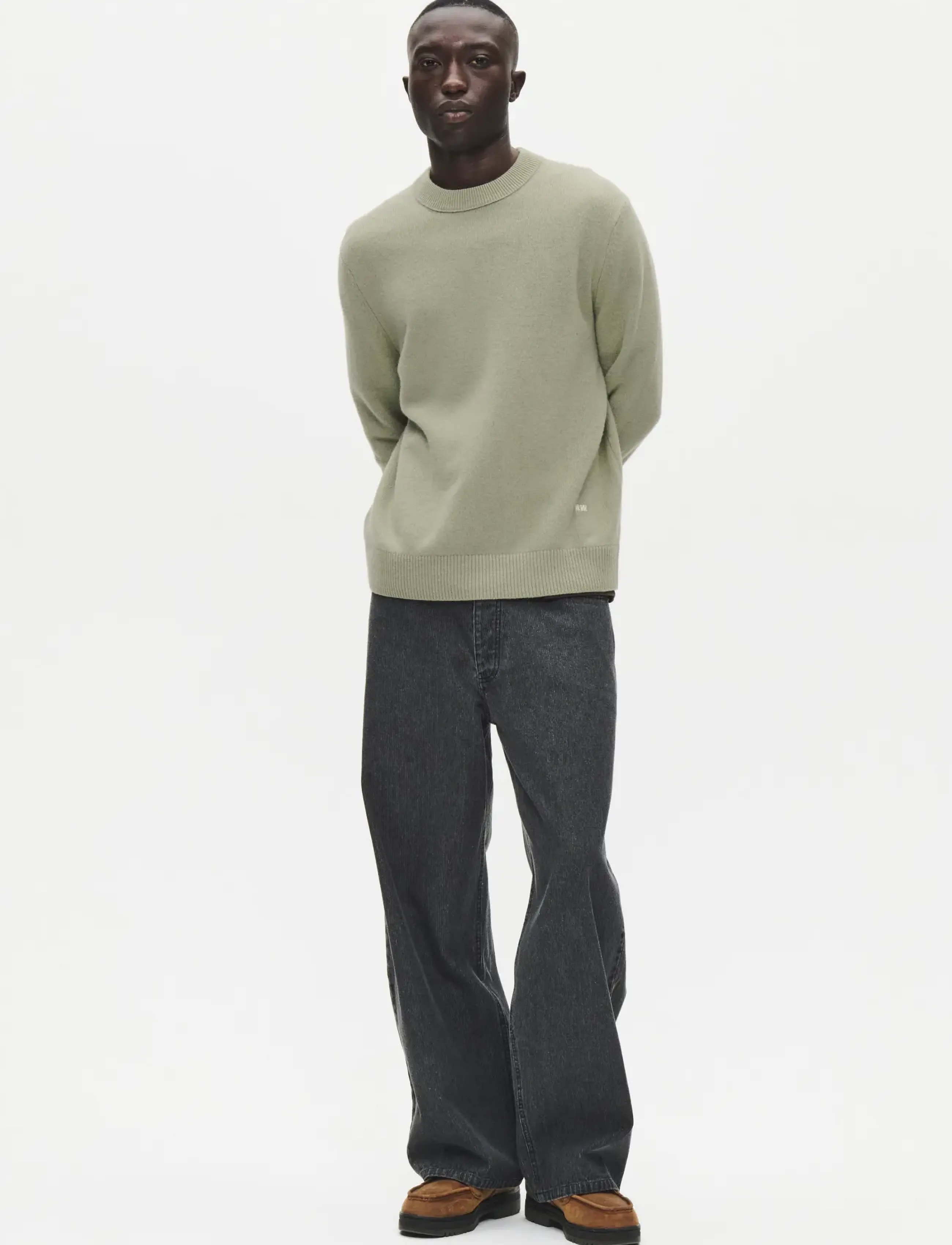 WOOD WOOD - WWlogo crew neck 25298 - round necks - basil - 2