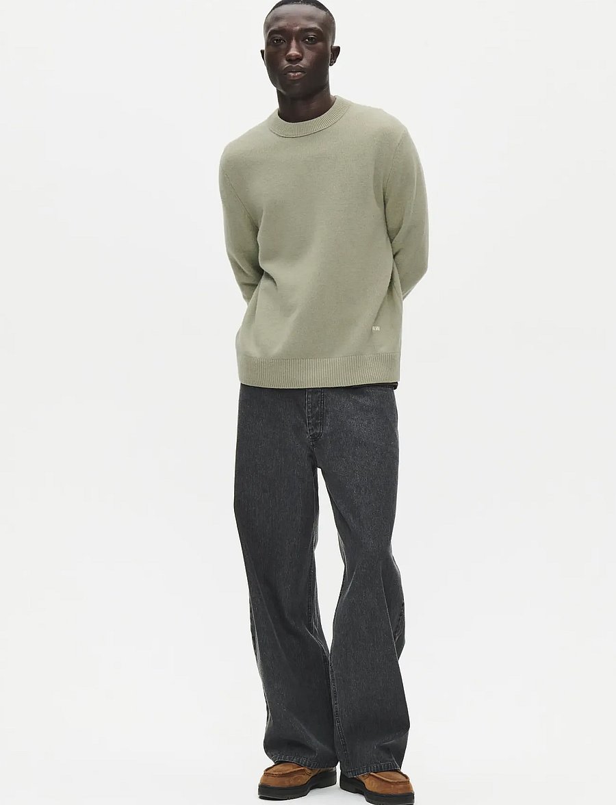 WOOD WOOD - WWlogo crew neck 25298 - round necks - basil - 2
