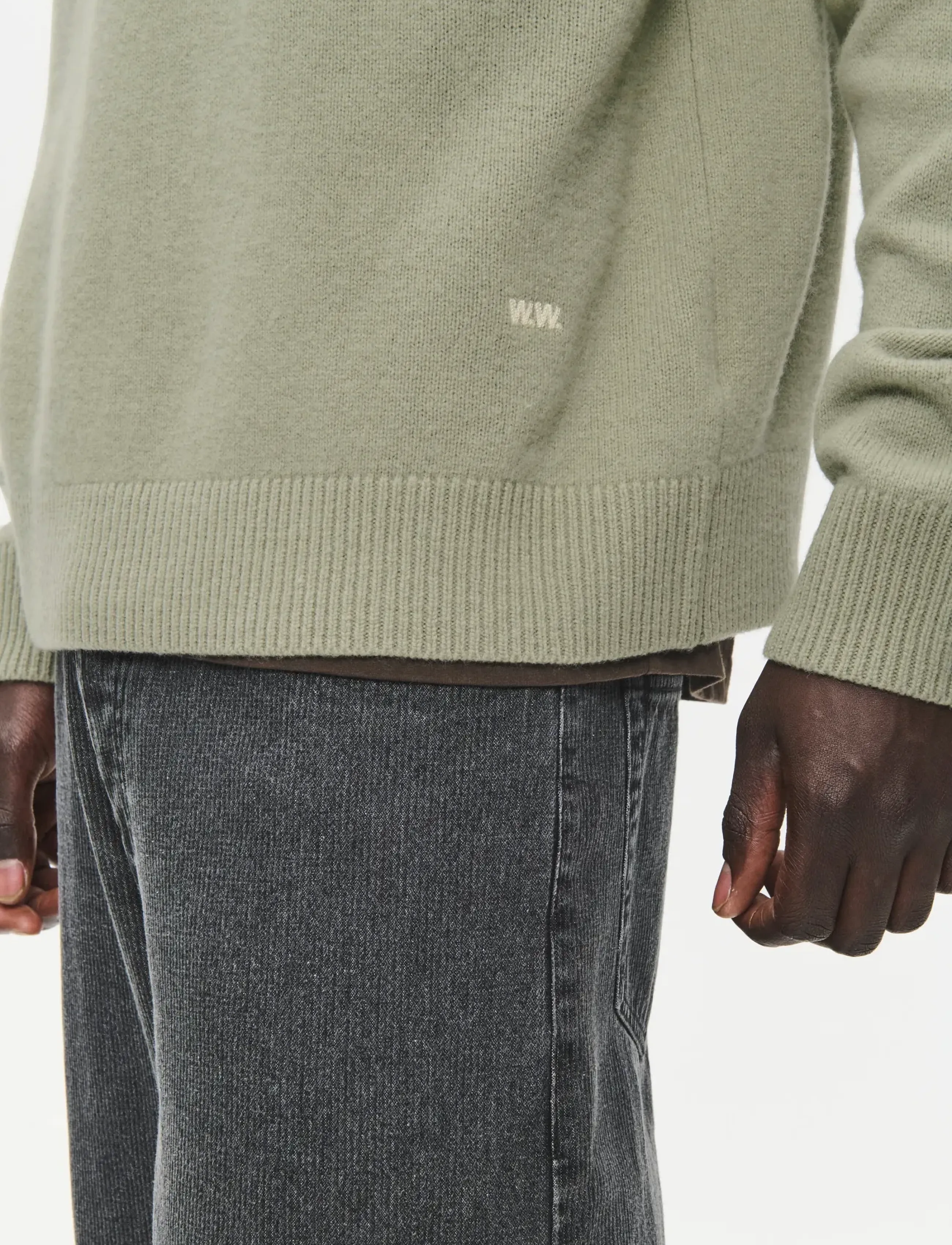 WOOD WOOD - WWlogo crew neck 25298 - round necks - basil - 4