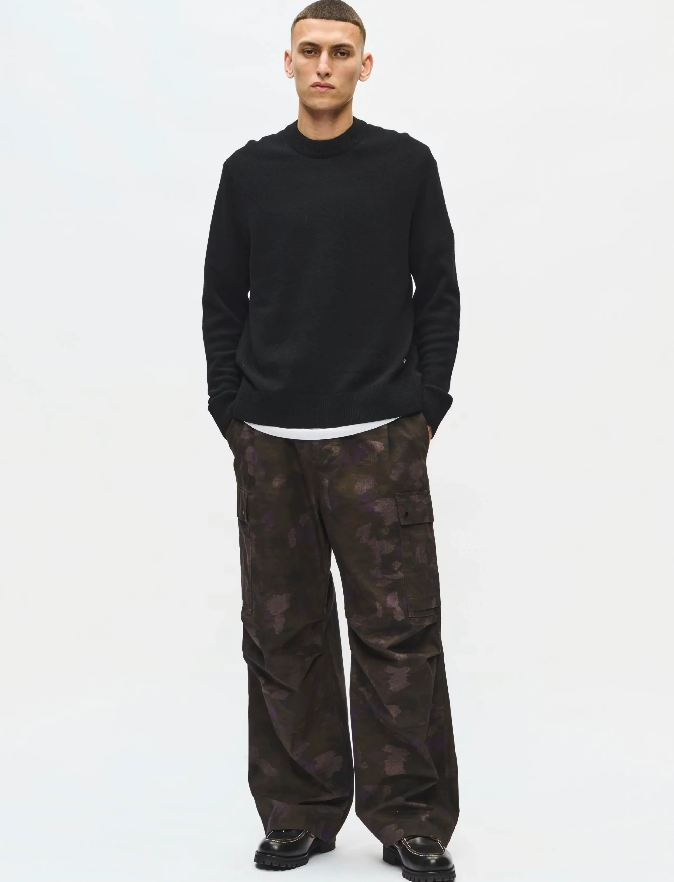 WOOD WOOD WWlogo crew neck 25298 - Rundhalsad - BLACK / black
