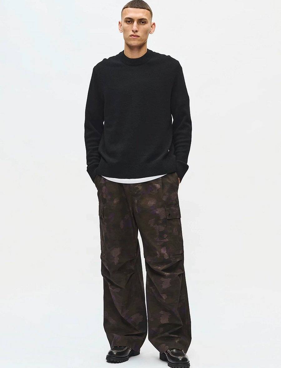 WOOD WOOD - WWlogo crew neck 25298 - okrągły dekolt - black - 0