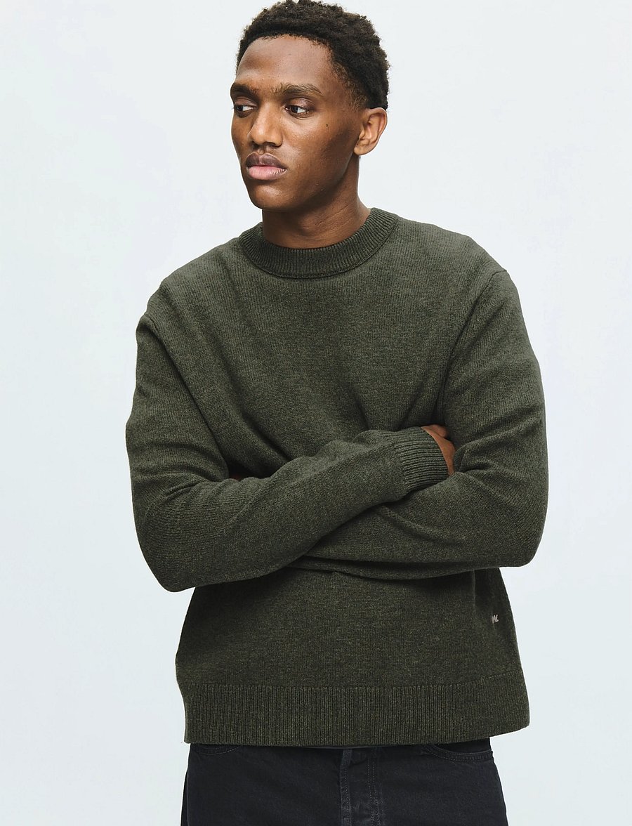 WOOD WOOD - WWlogo crew neck 25298 - rundhals - deep depths - 0